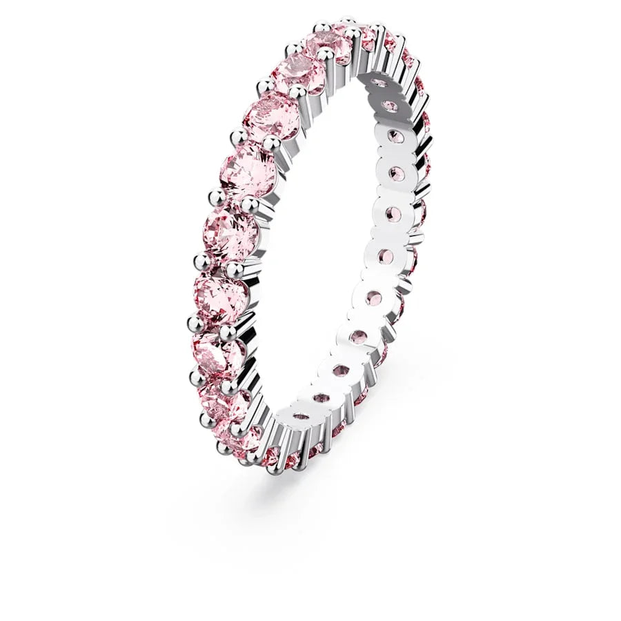 Anillo Swarovski - Matrix - Corte redondo - Rosa y Plata vista 3