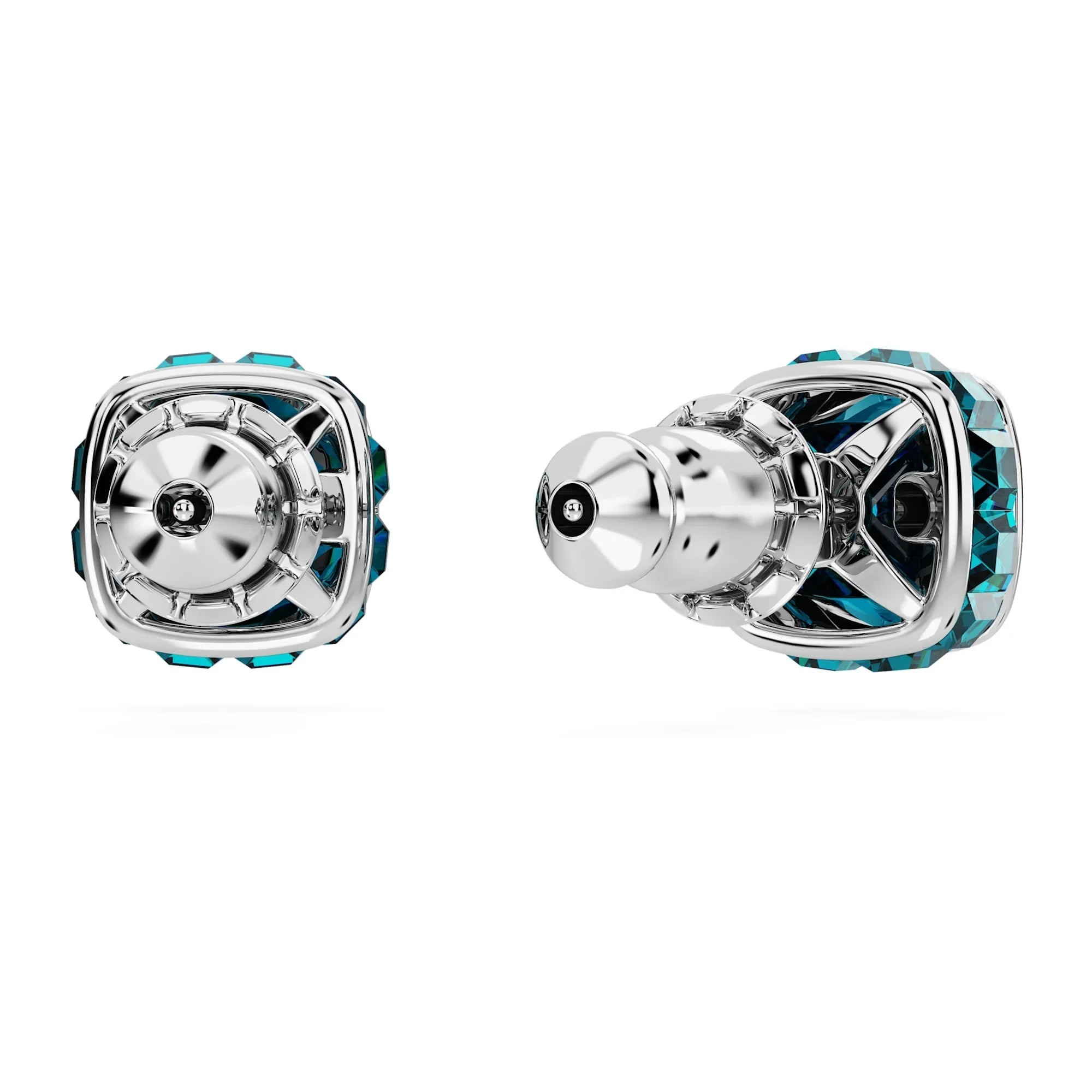Kvinders Birthstone December firkantede blå sølv ørestikker – Swarovski view 3
