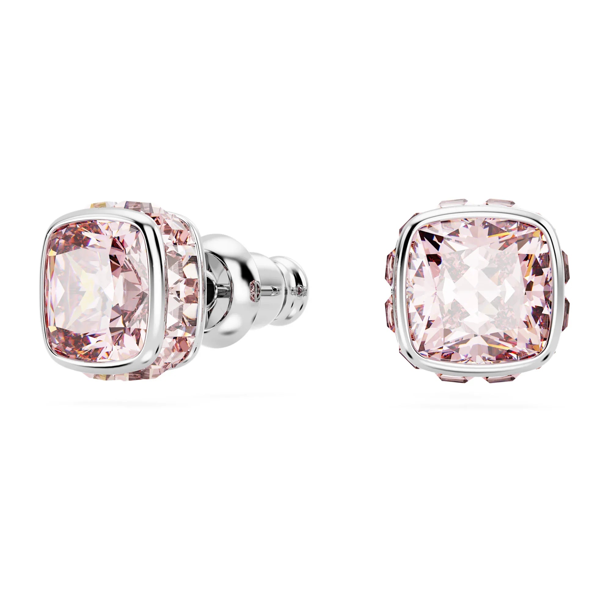 Juni Birthstone vierkante zilveren roos oorknopjes voor dames – Swarovski
