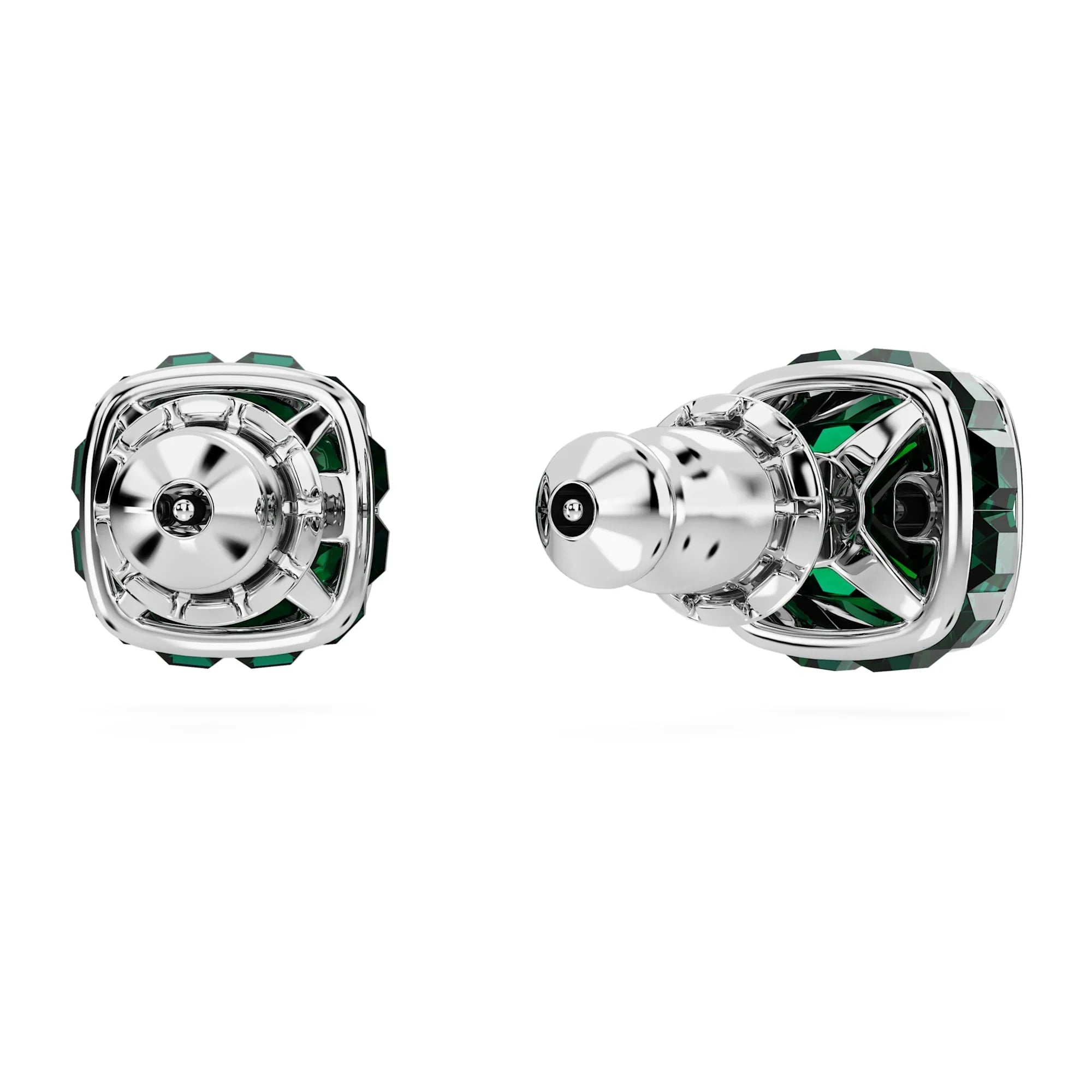 Dámské náušnice May Square Green Stříbrné náušnice – pohled Swarovski 3