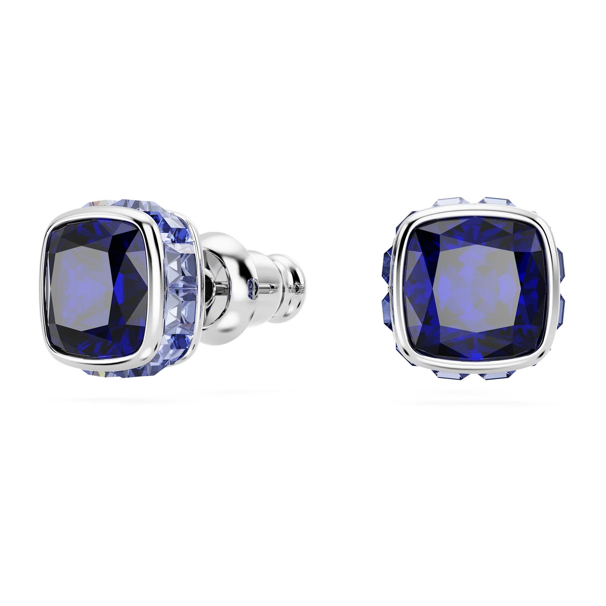 Geboortesteen september vierkant blauwzilveren oorknopjes voor dames – Swarovski