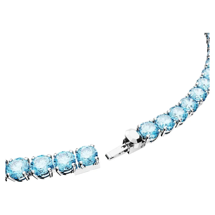 Matrix Tennis Halsband Runt Blå Medium Silver – Swarovski view 3