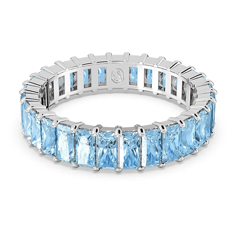 Anillo Matrix Baguette de mujer en plata azul – Swarovski