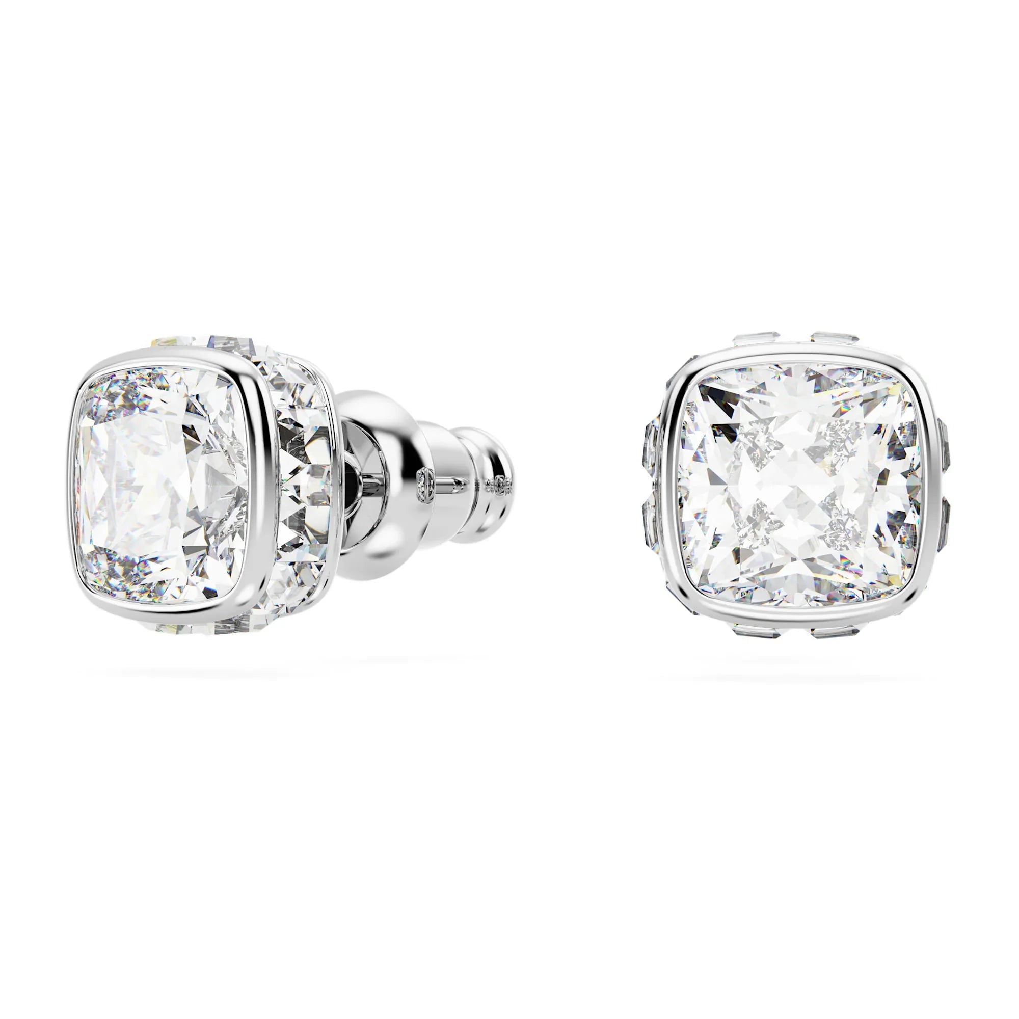 Geboortesteen Avril Square witzilveren oorknopjes voor dames – Swarovski