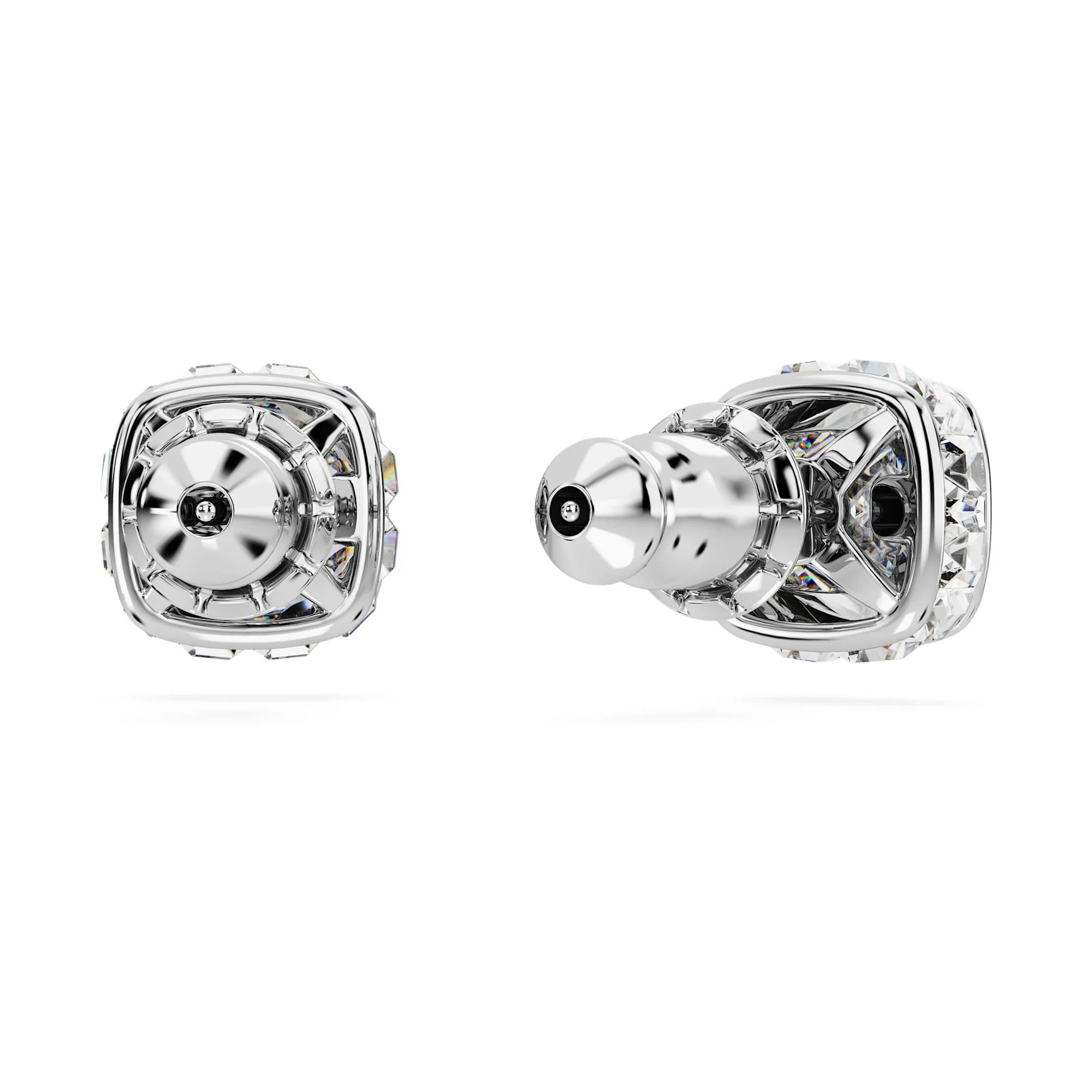 Geboortesteen april vierkante witzilveren oorknopjes voor dames – Swarovski bekijk 3