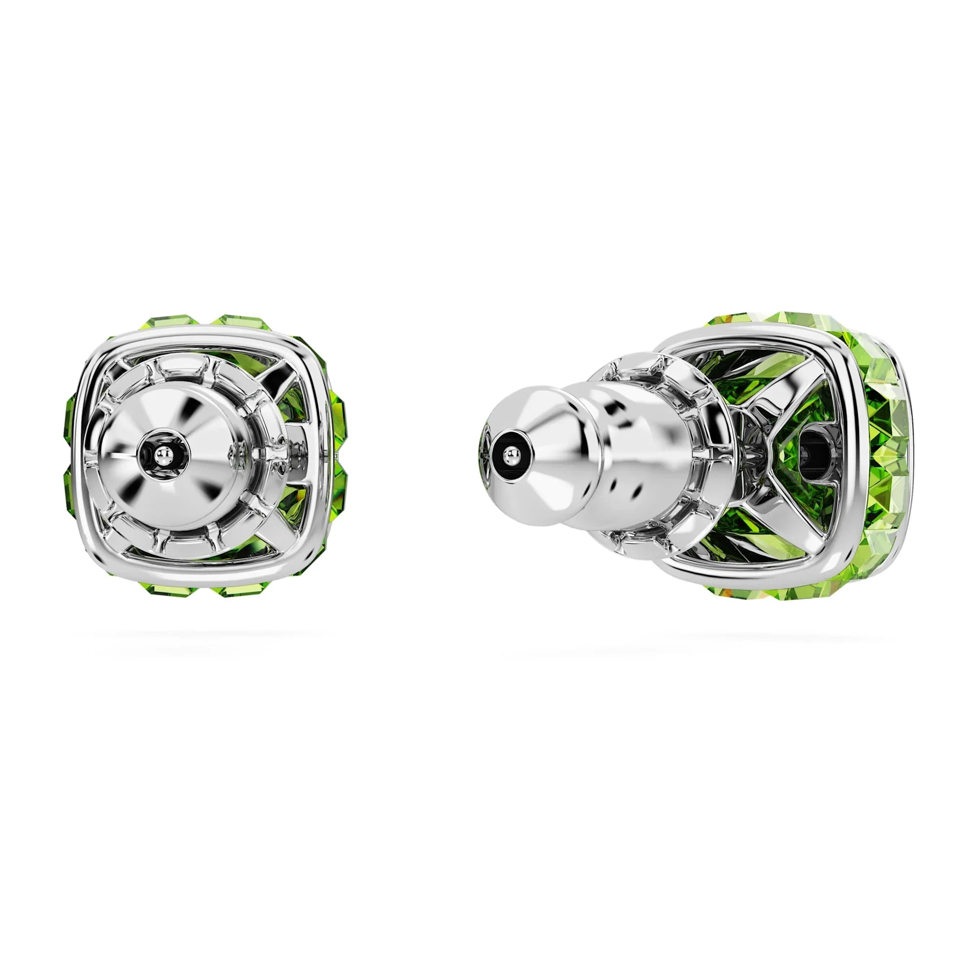 Dámské kamenné náušnice August Square Green Stříbrné náušnice – pohled Swarovski 3