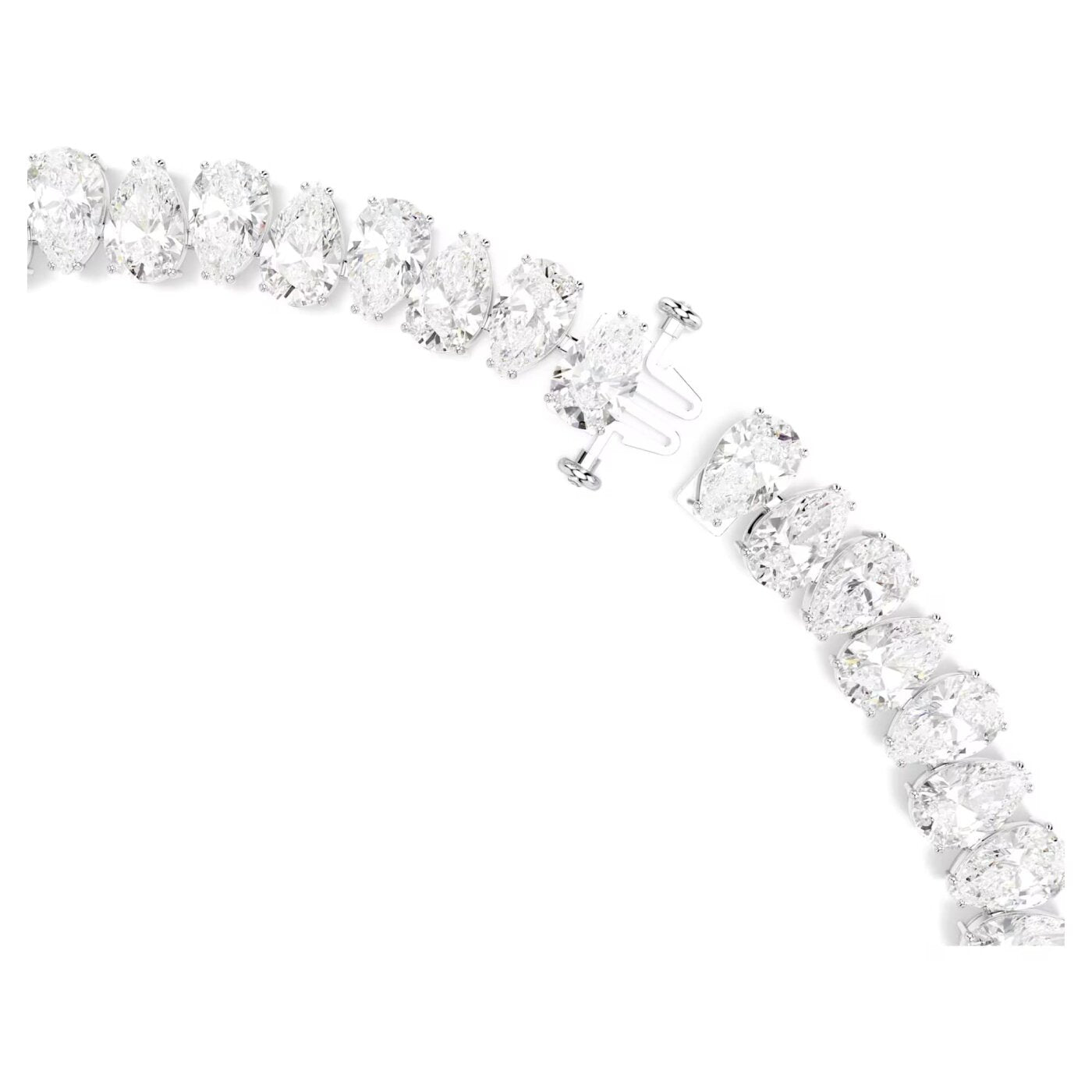 Collar Matrix Tennis Blanco Plata – Swarovski