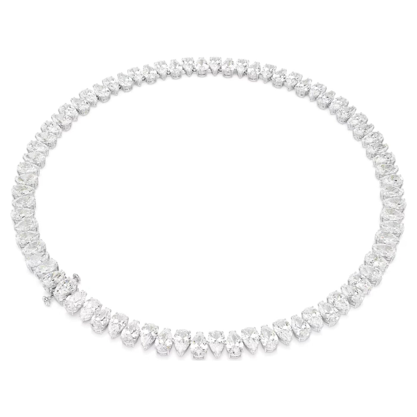 Collar Matrix Tennis Blanco Plata – Swarovski