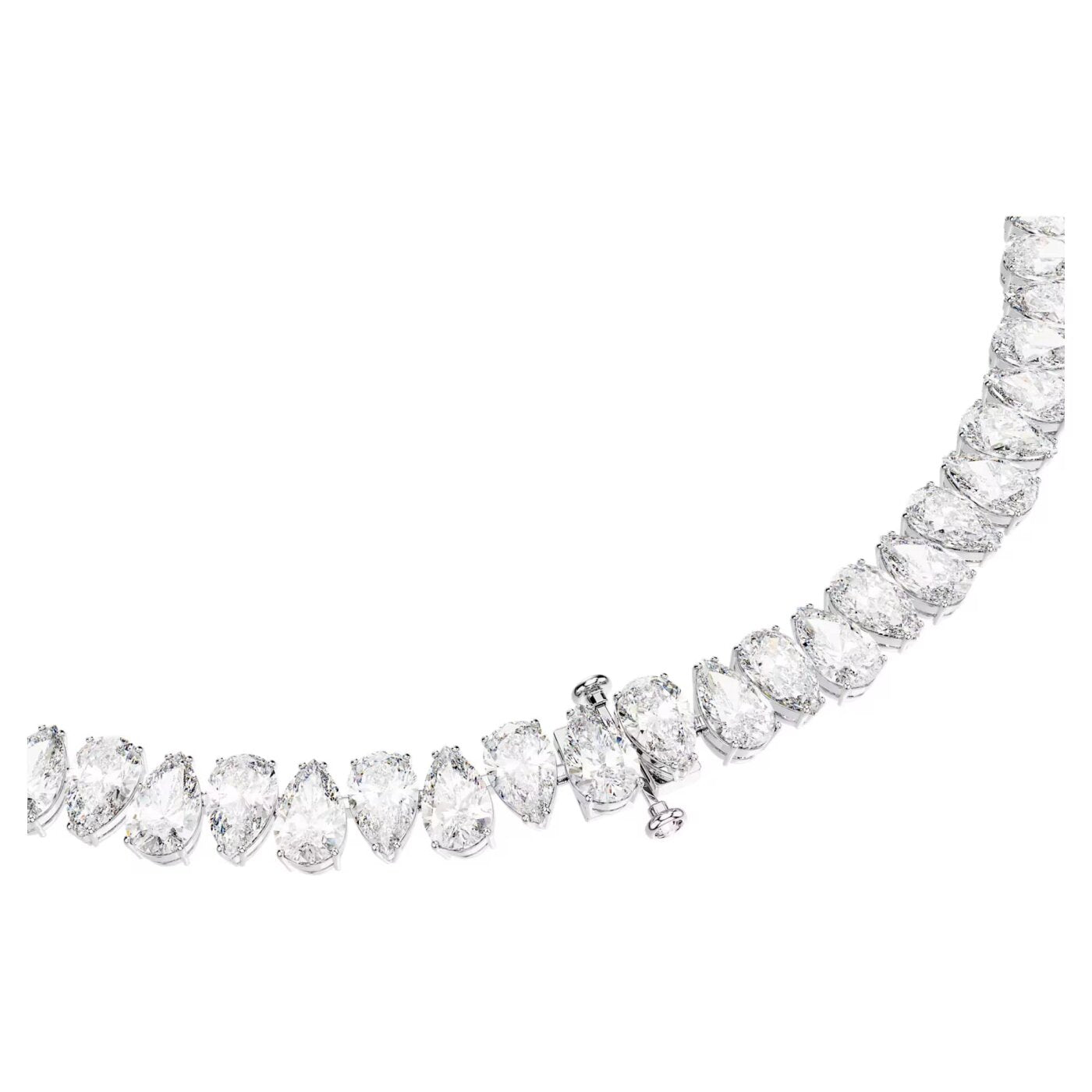Collar Matrix Tennis Blanco Plata – Swarovski