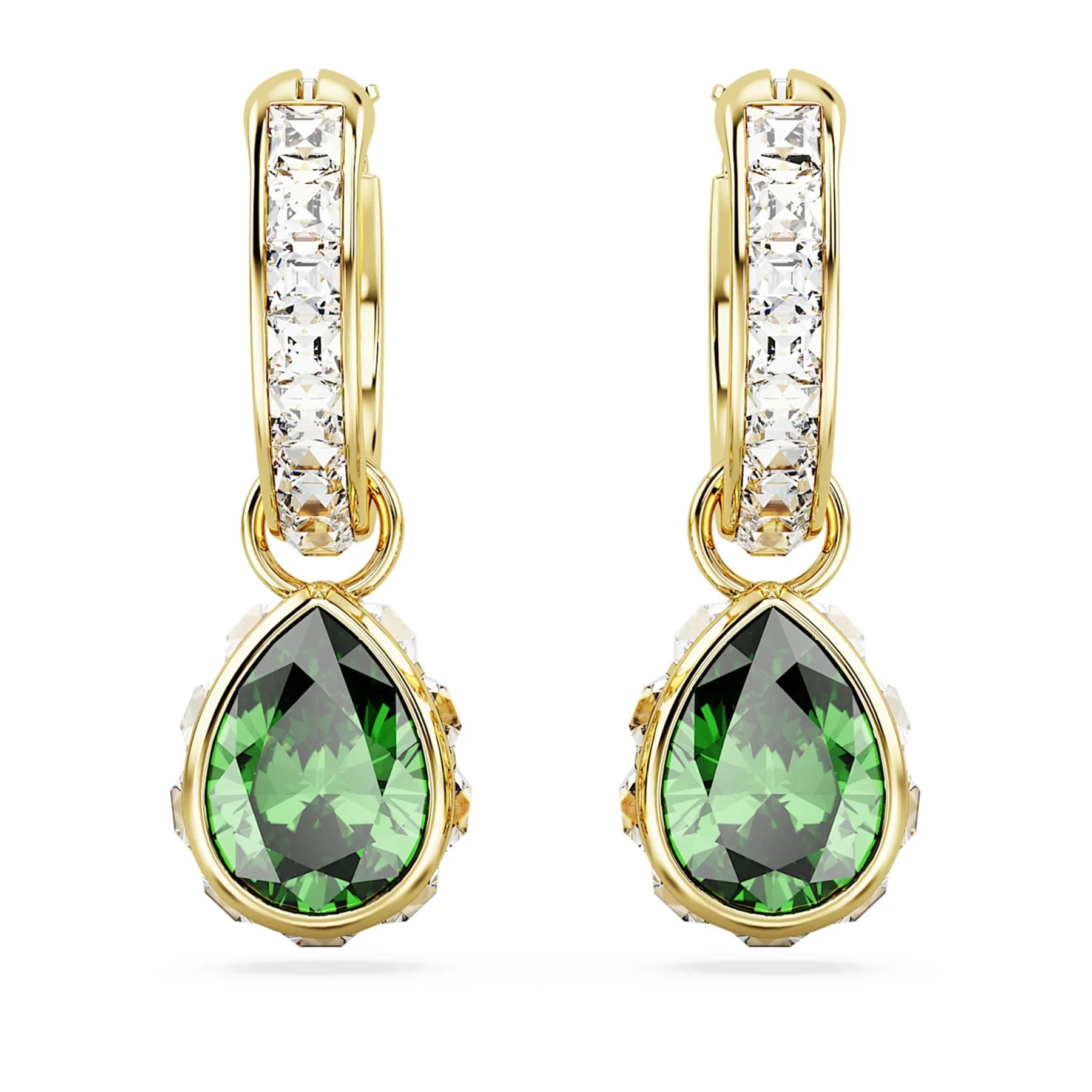 Kolczyki Swarovski – Chroma – Powłoka w odcieniach zieleni i złota