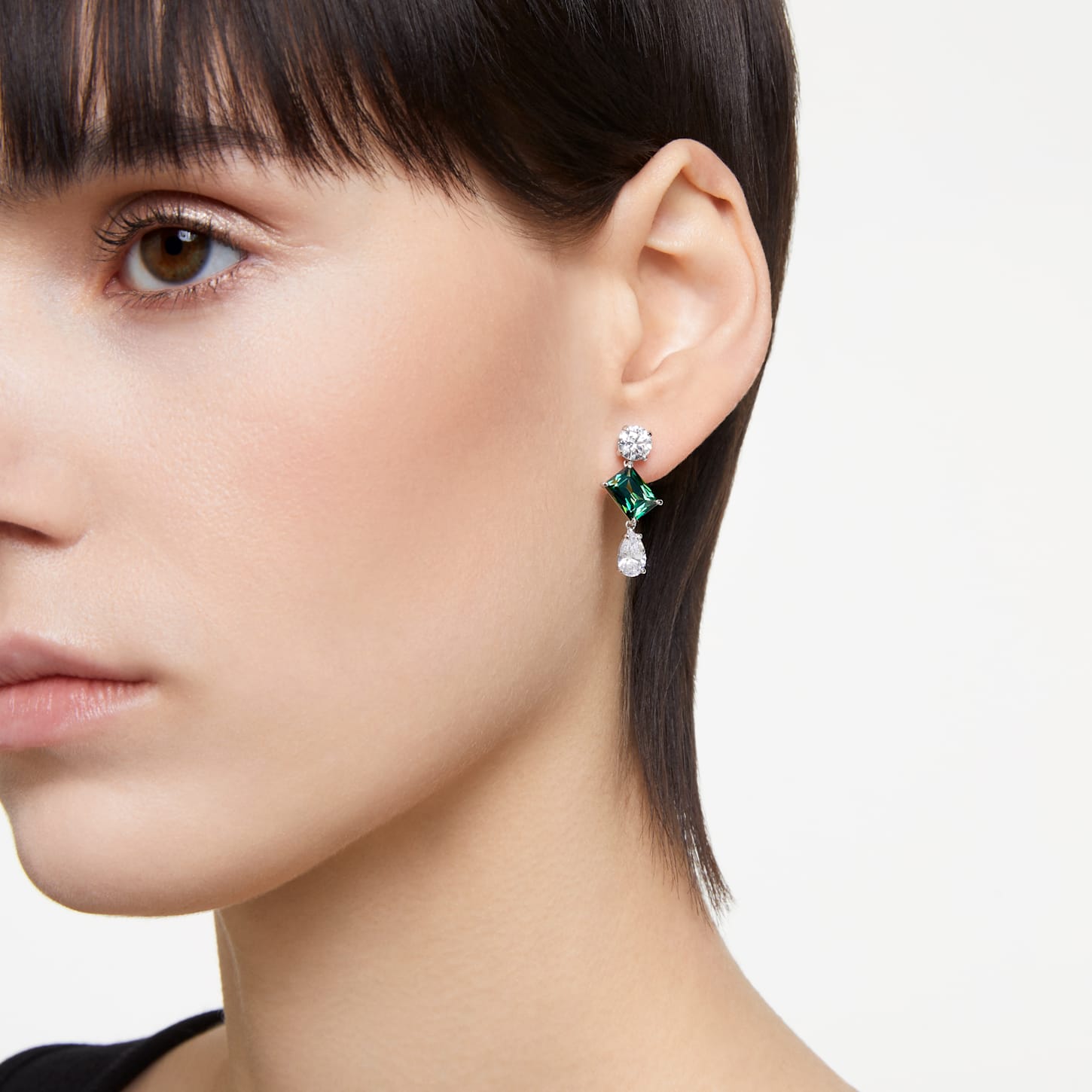 Women's Mesmera Green Silver Earrings – Swarovski