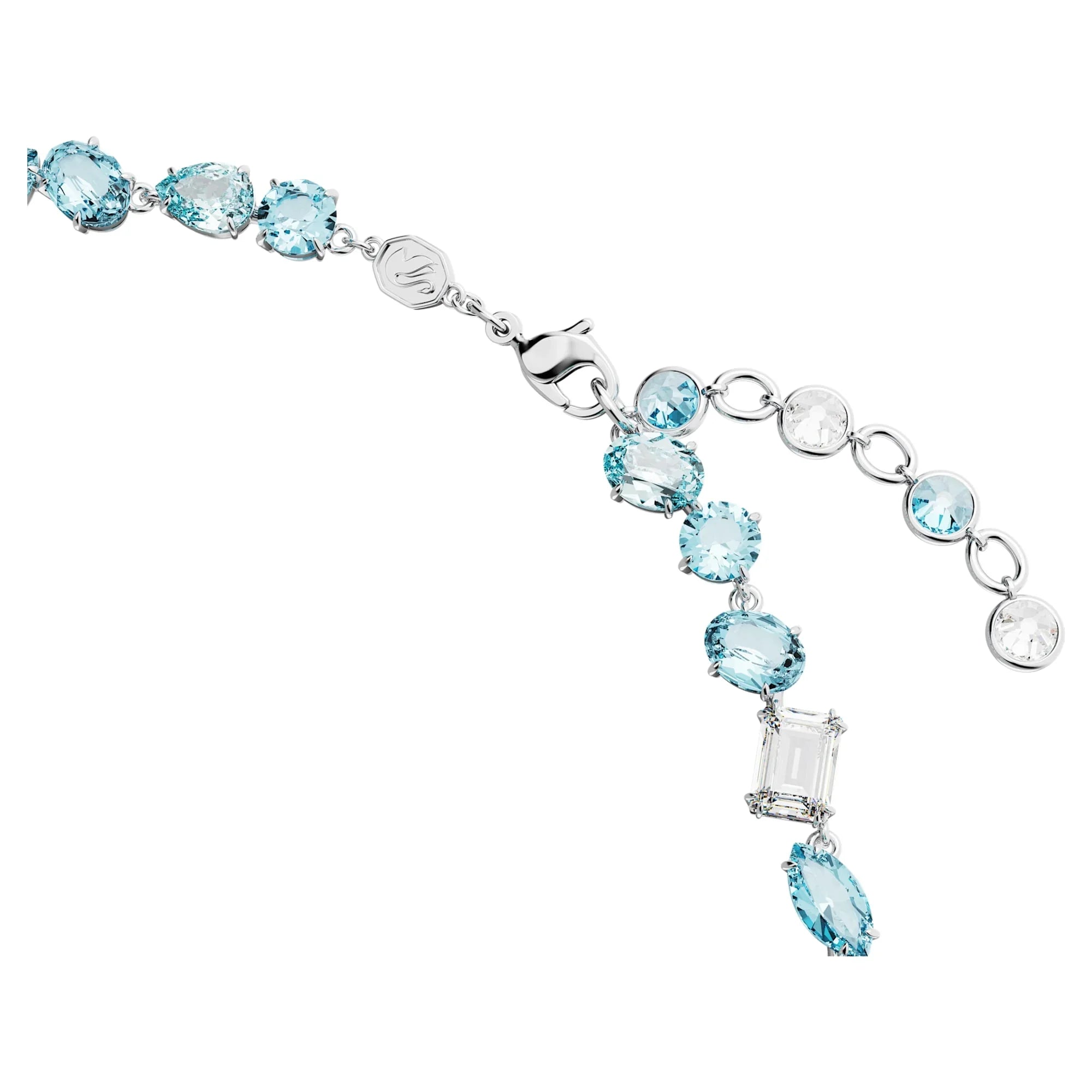 Swarovski Halsketting - Gema - Verschillende maten - Blauw en zilver Bekijk 3