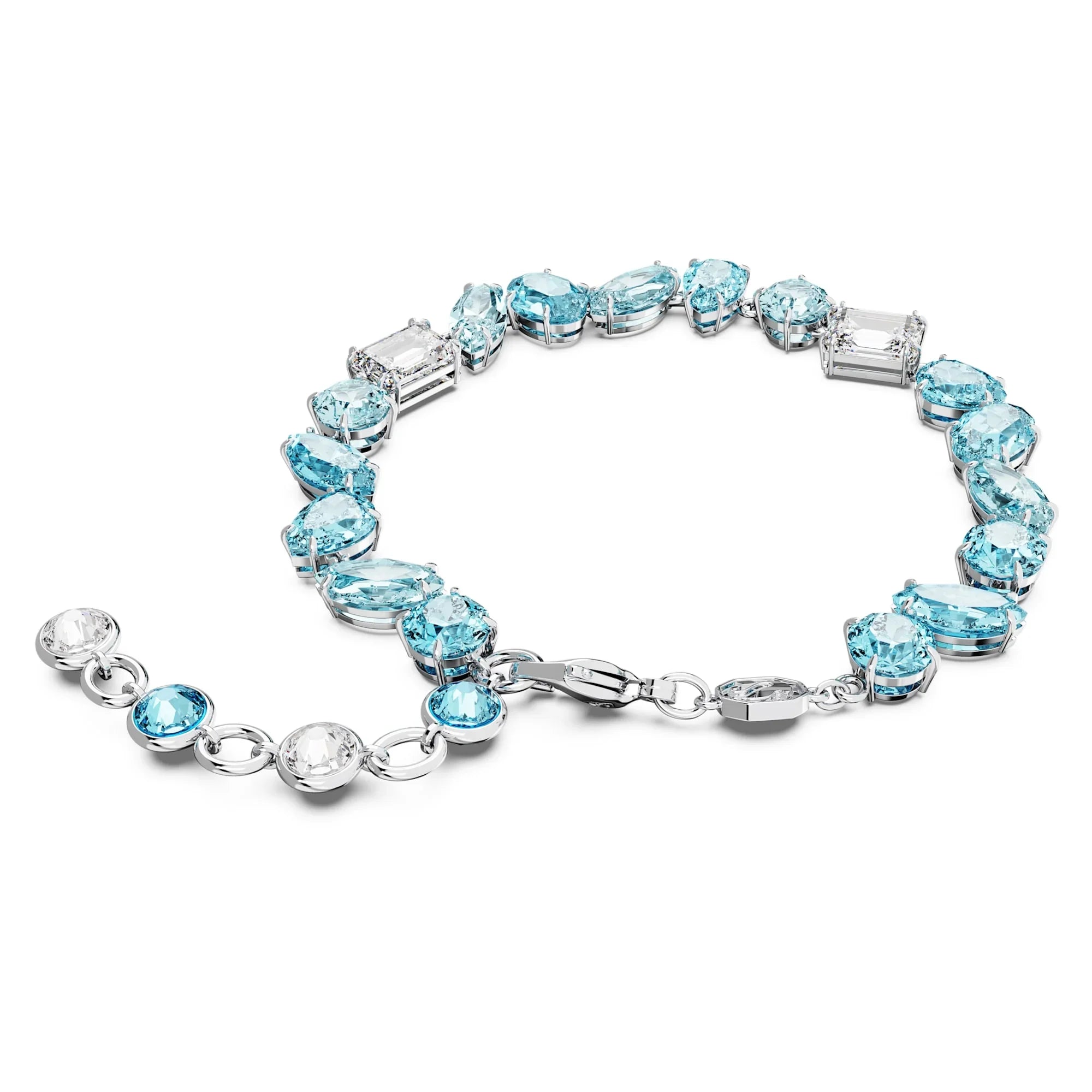 Náramek Swarovski - Gema - Různé velikosti - Modrý a stříbrný pohled 2