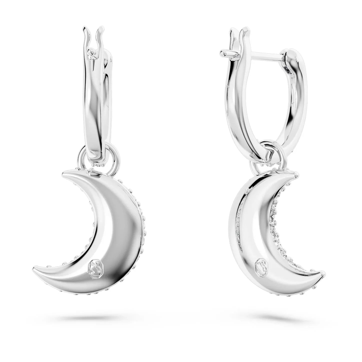 Σκουλαρίκια Swarovski - Luna - Άσπρη & Ασημί όψη 4