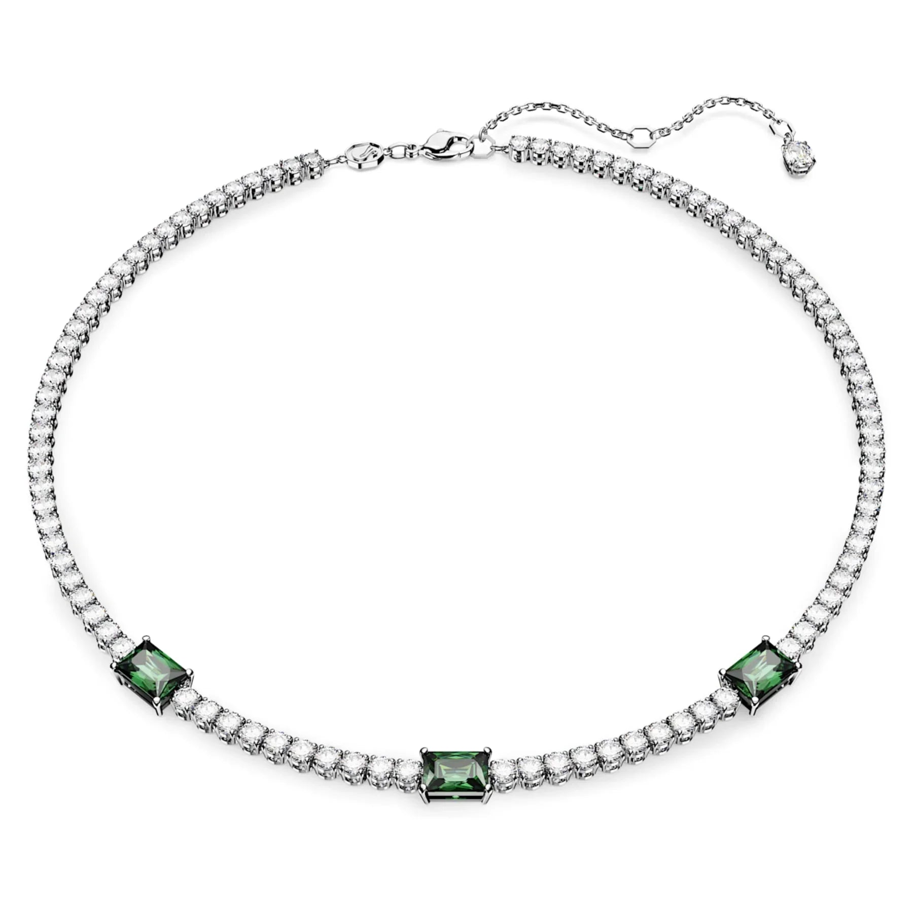 Silvergrön Matrix Tennishalsband Olika storlekar – Swarovski