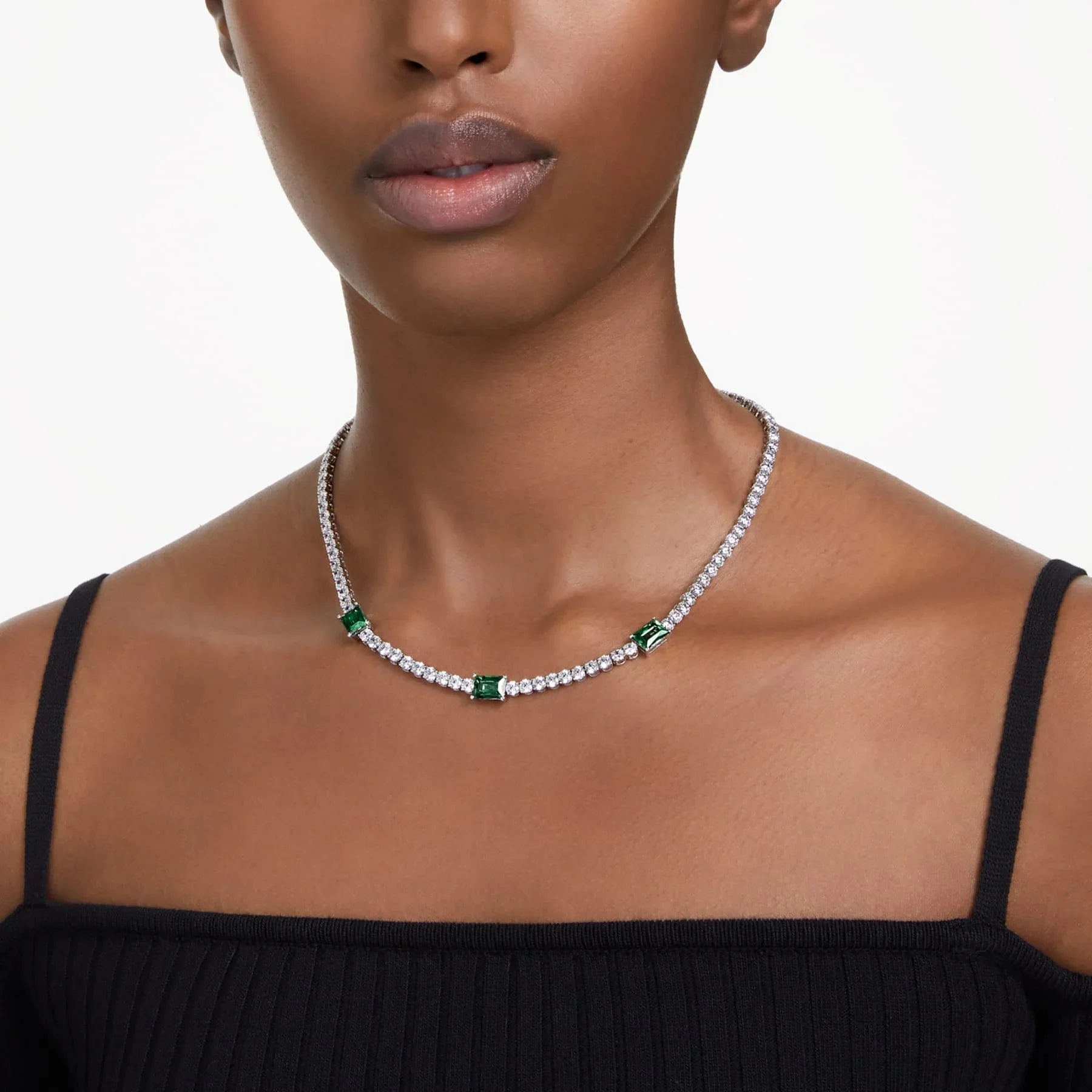 Matrix Tennis Halsband Grön Silver Olika storlekar – Swarovski view 2