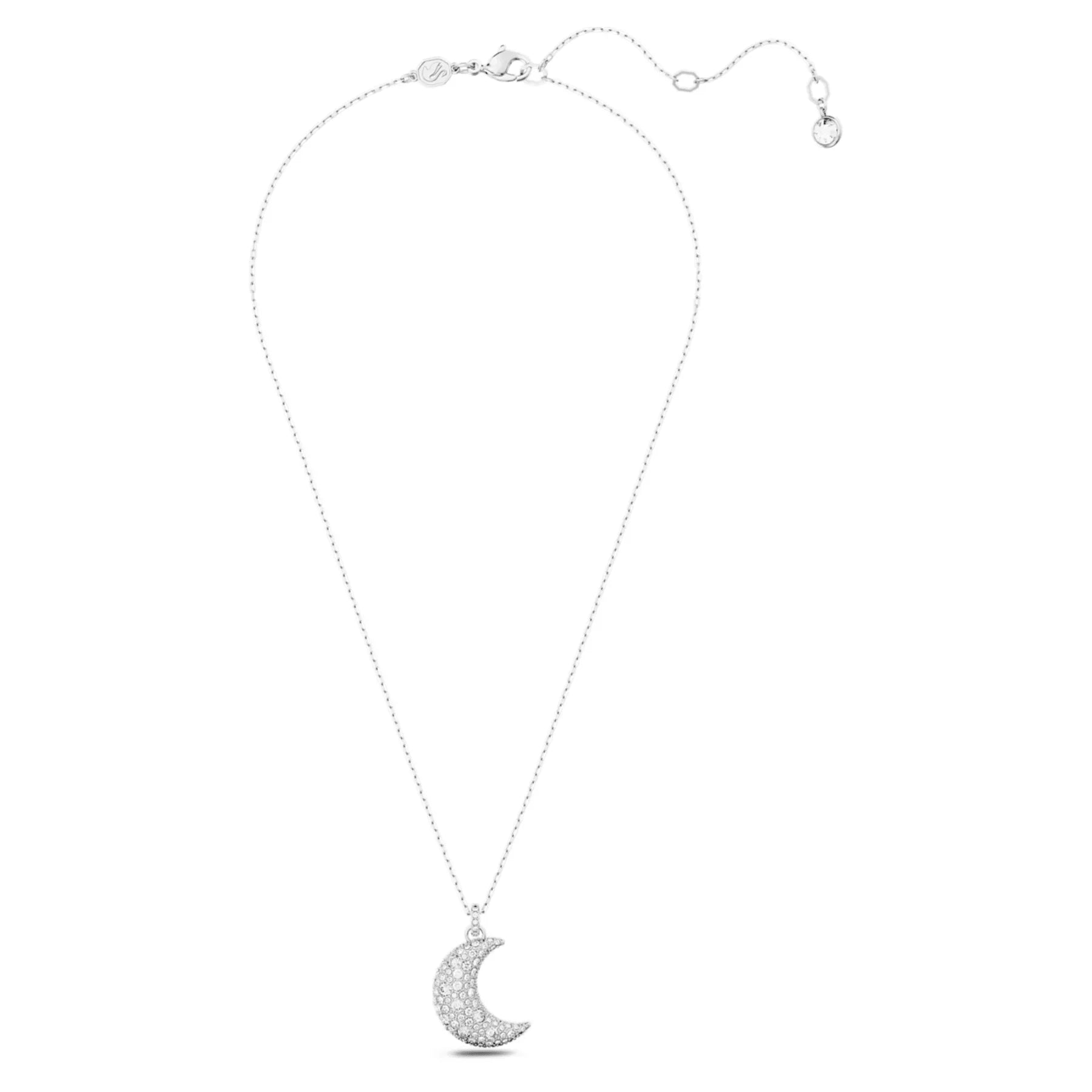Pandantiv Luna Moon placat cu rodiu alb – vedere Swarovski 3