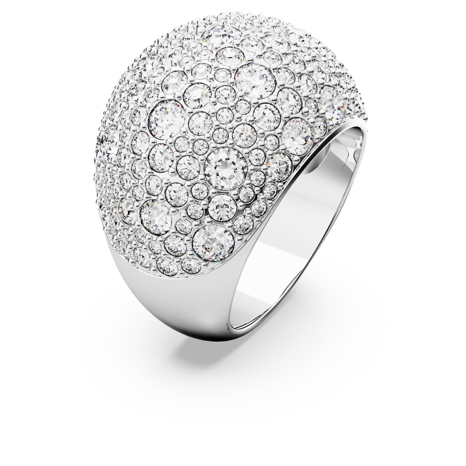 Luna Cocktail Women's Ring White Silver – Swarovski