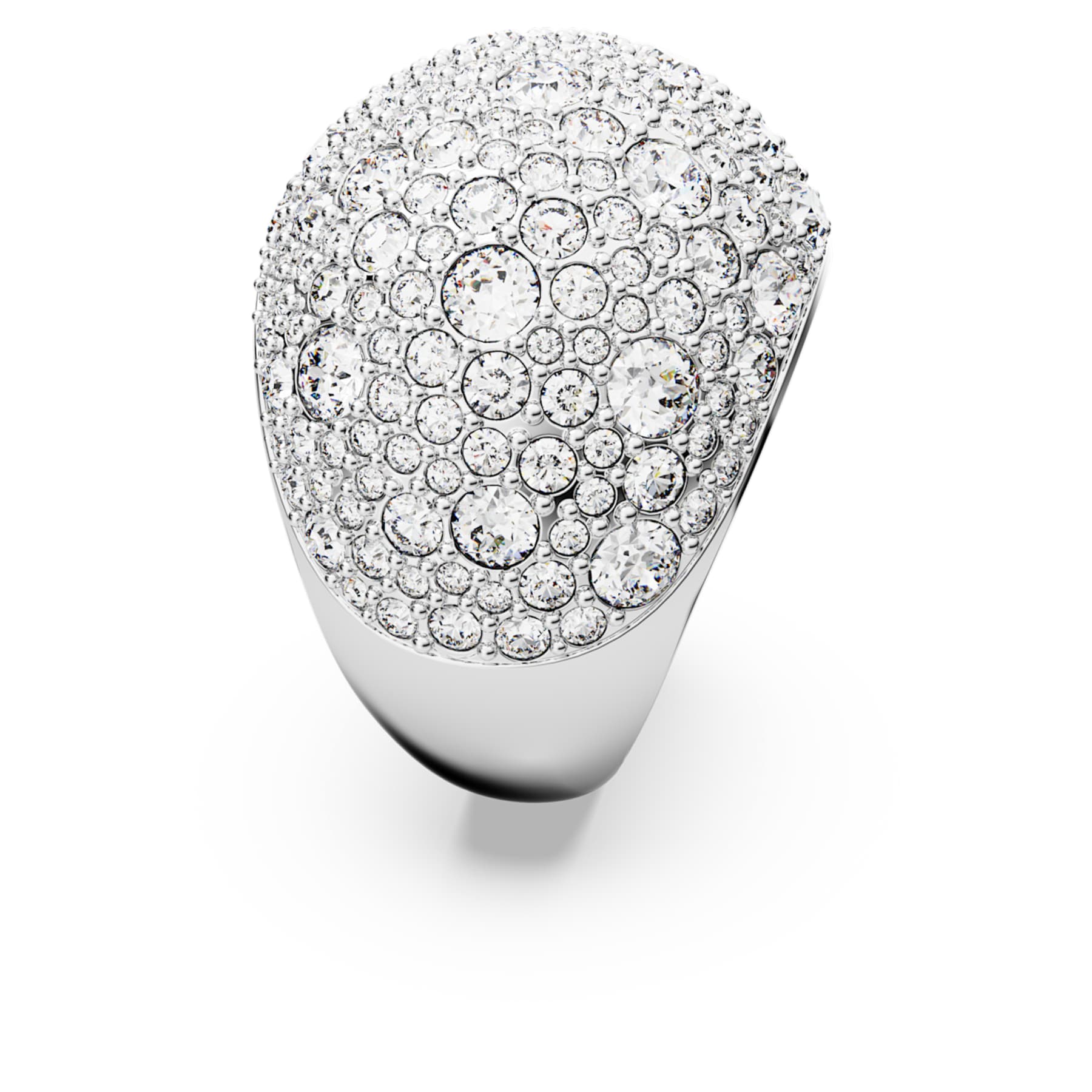 Luna Cocktail Women's Ring White Silver – Swarovski