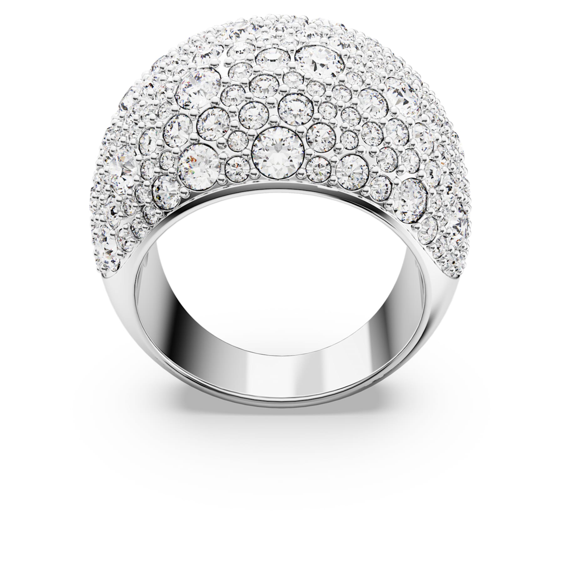 Luna Cocktail Women's Ring White Silver – Swarovski