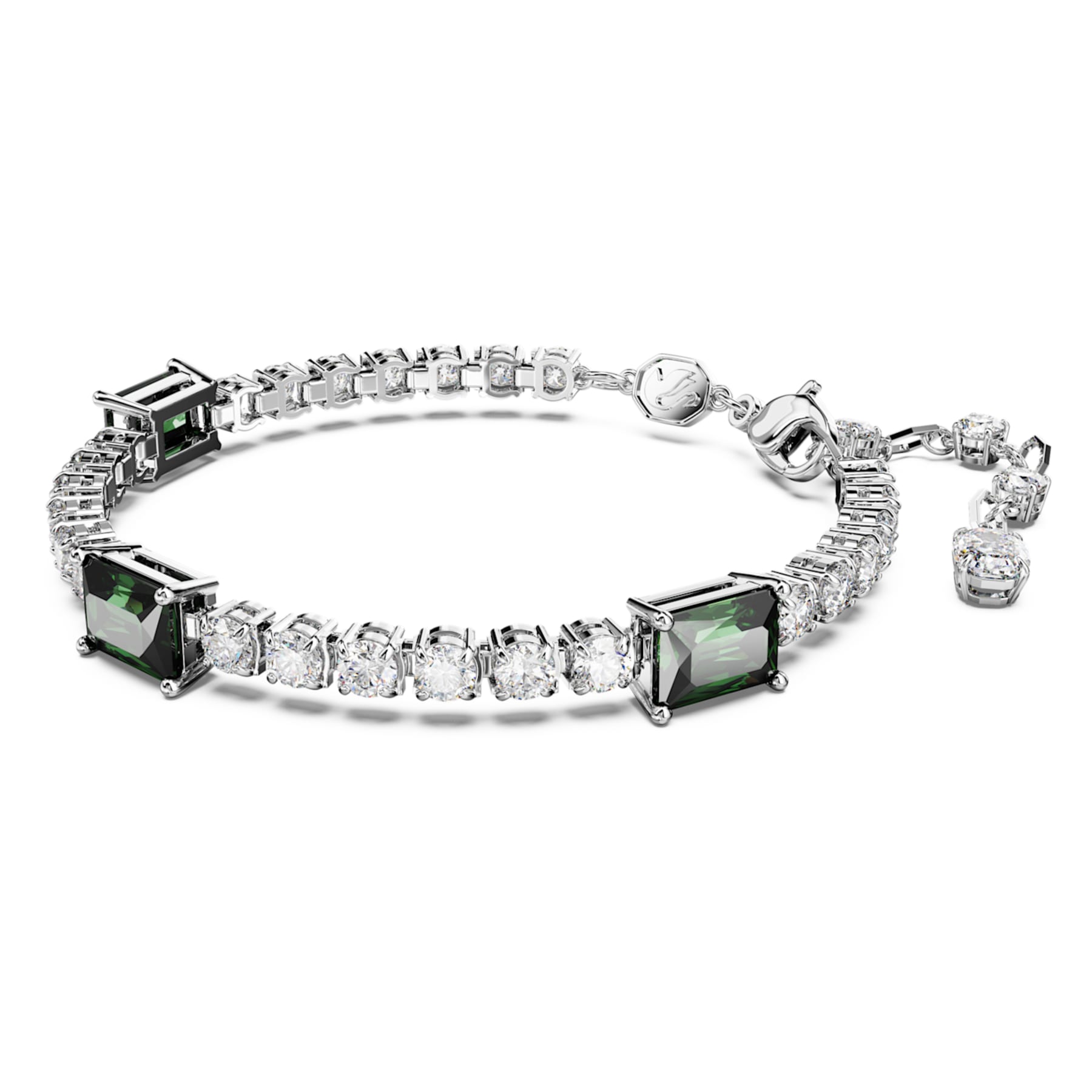 Matrix - Tenis - Plata Verde - Pulsera - Swarovski