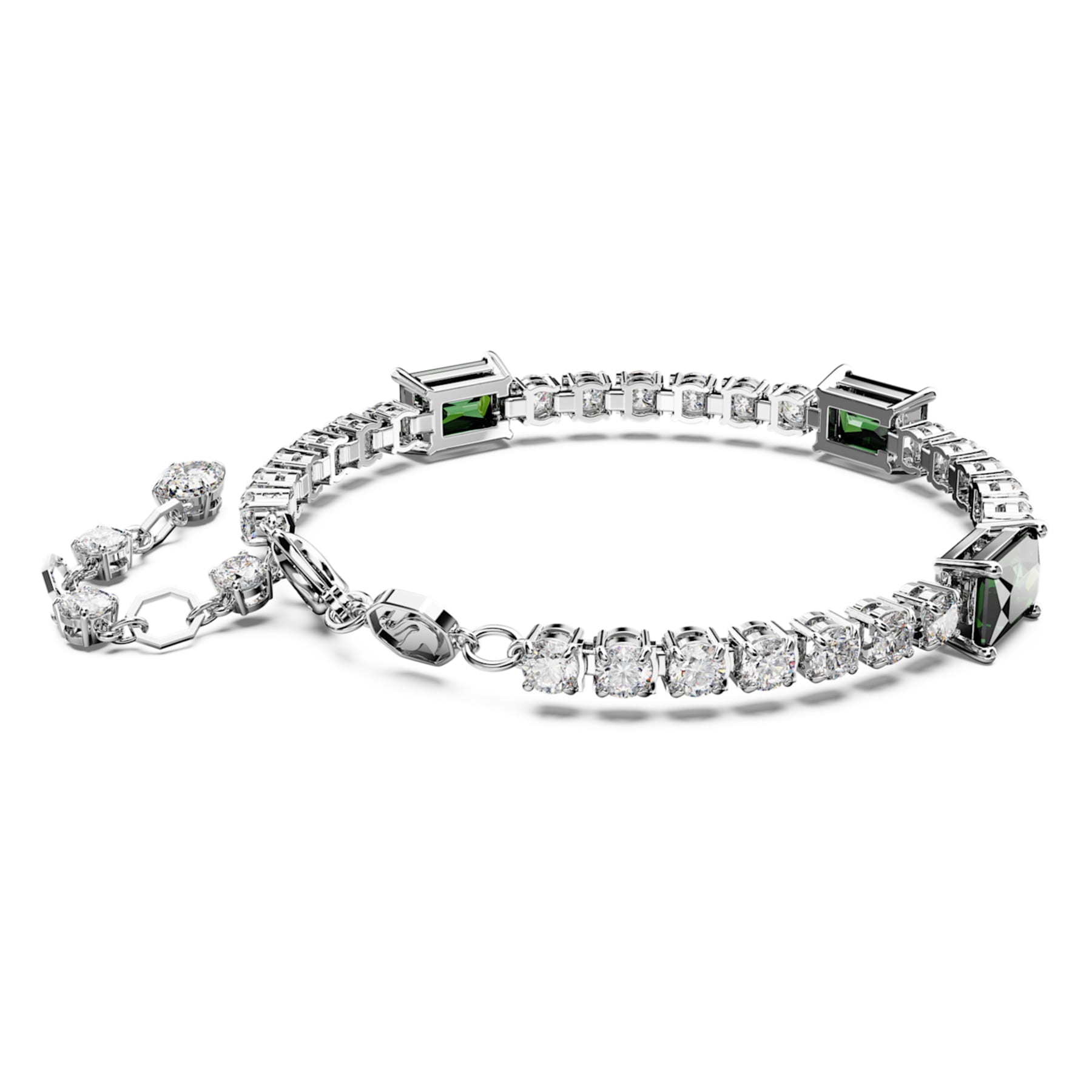 Matrix - Tenis - Plata Verde - Pulsera - Swarovski