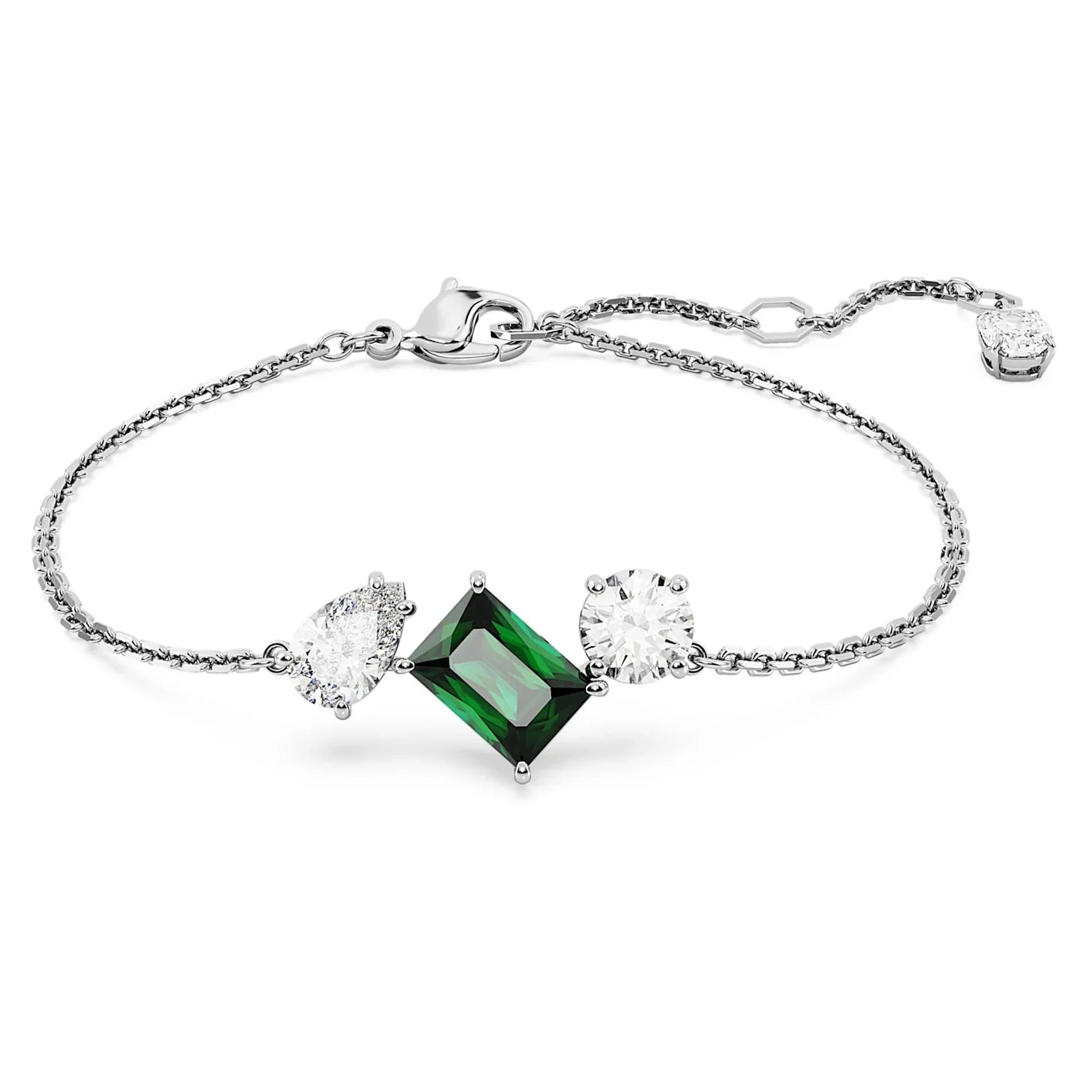 Pulsera Swarovski - Mesmera - Varios Tamaños - Verde y Plata