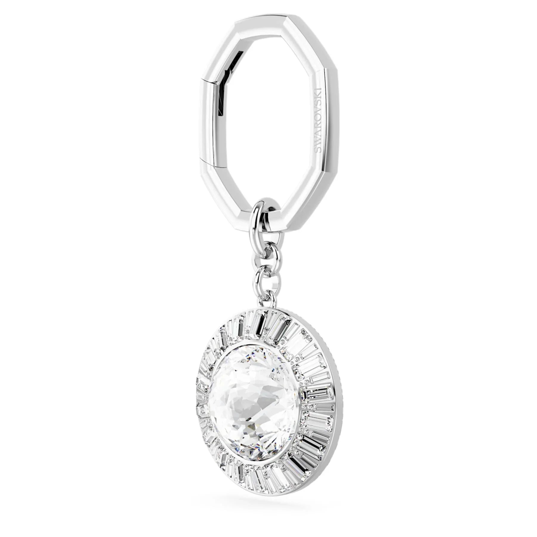 Swarovski nyckelring - Lucent - Rund storlek - Vit & Silvervy 4