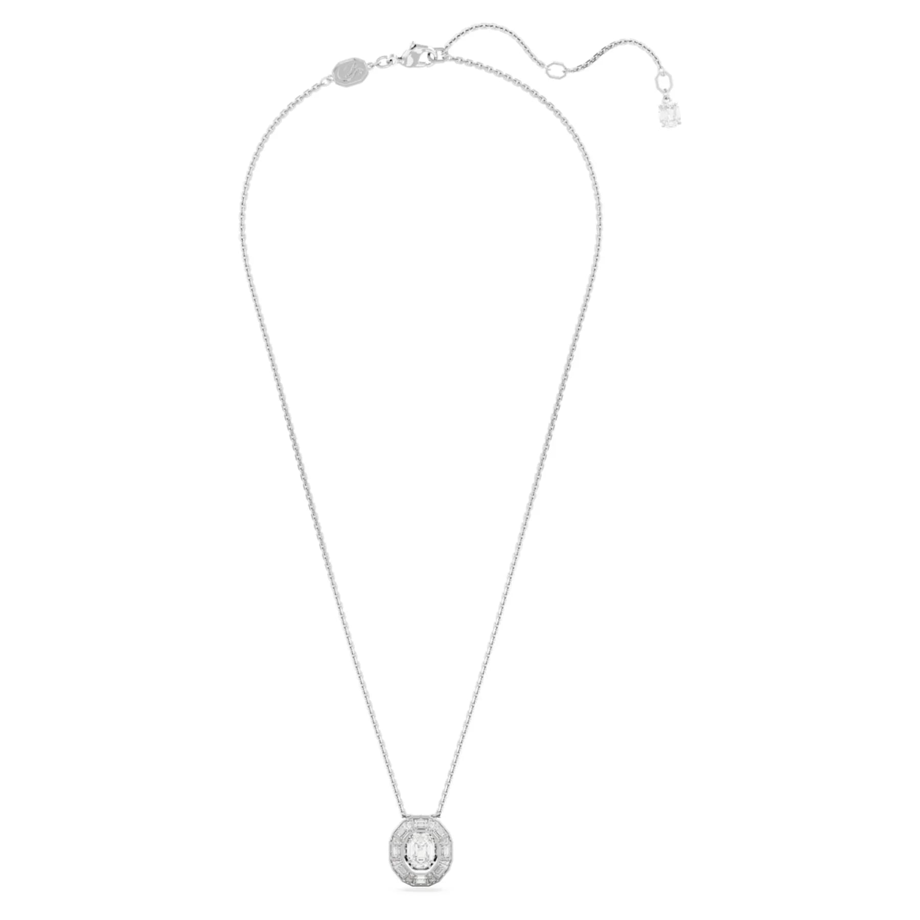 Colgante Mesmera Pequeño Octogonal Plata Blanca – Swarovski vista 3