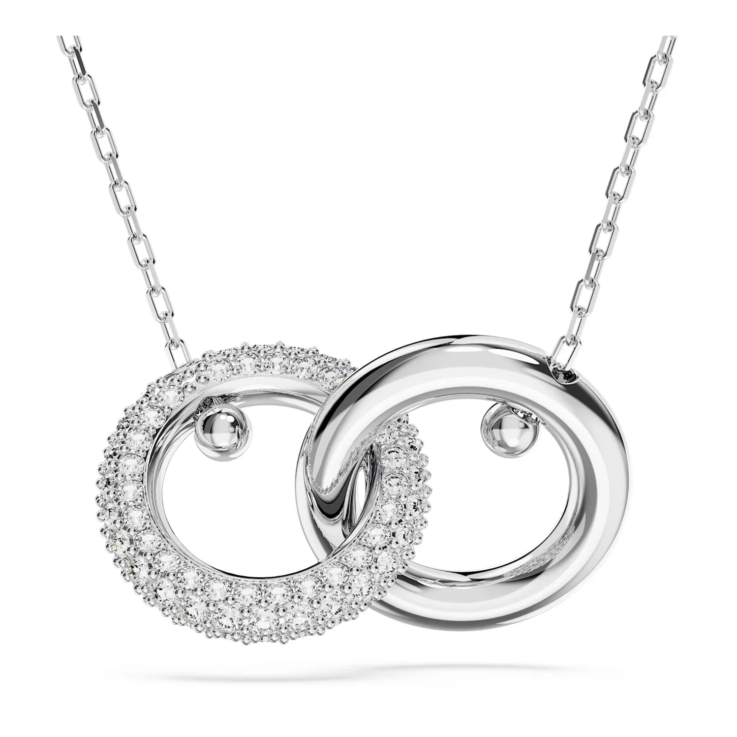 Colgante Swarovski - Dextera - Lazo entrelazado - Blanco y plata