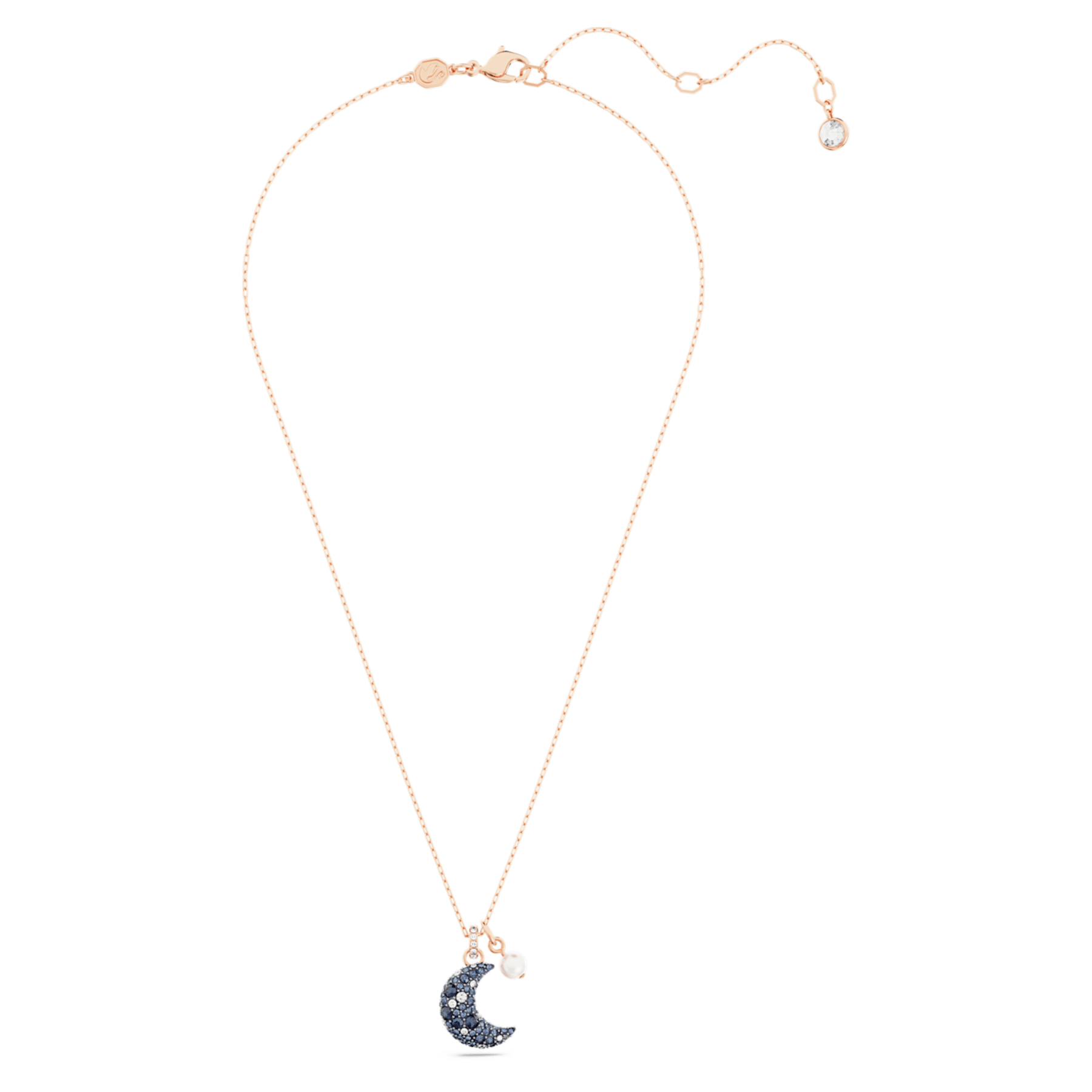 Pendentif Luna Lune Perle Multicolore Doré Rose – Swarovski
