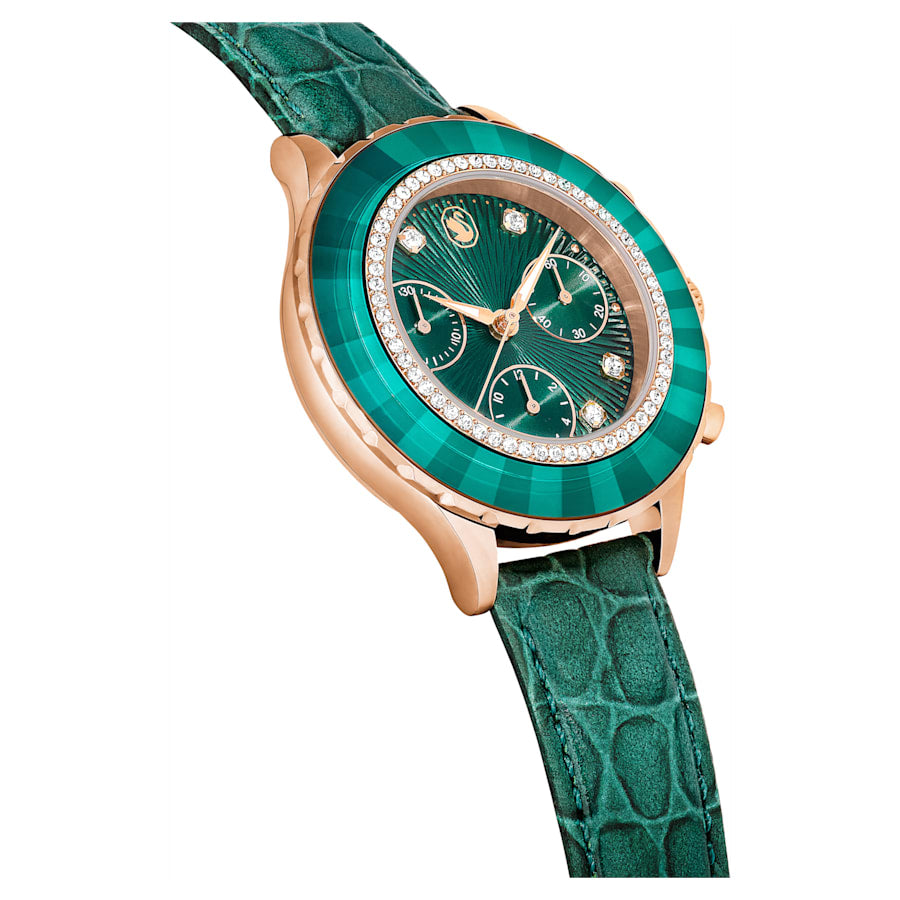 Orologio da donna Octea Chrono in pelle verde – Swarovski vista 6