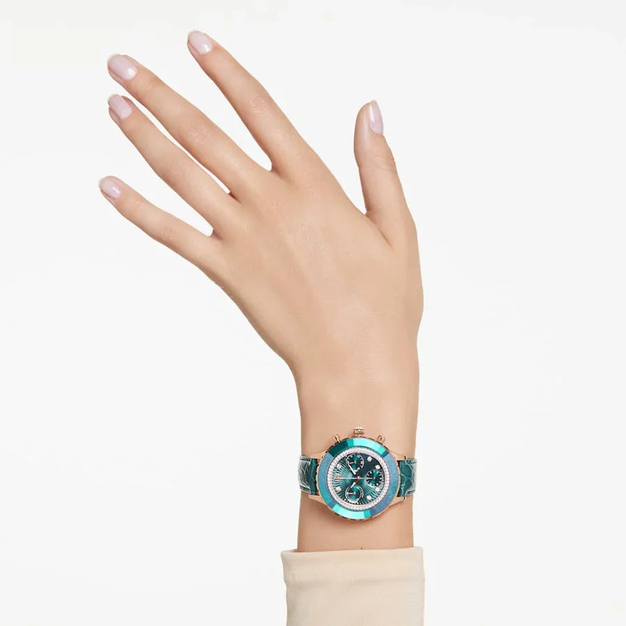 Orologio da donna Octea Chrono in pelle verde – Swarovski vista 3