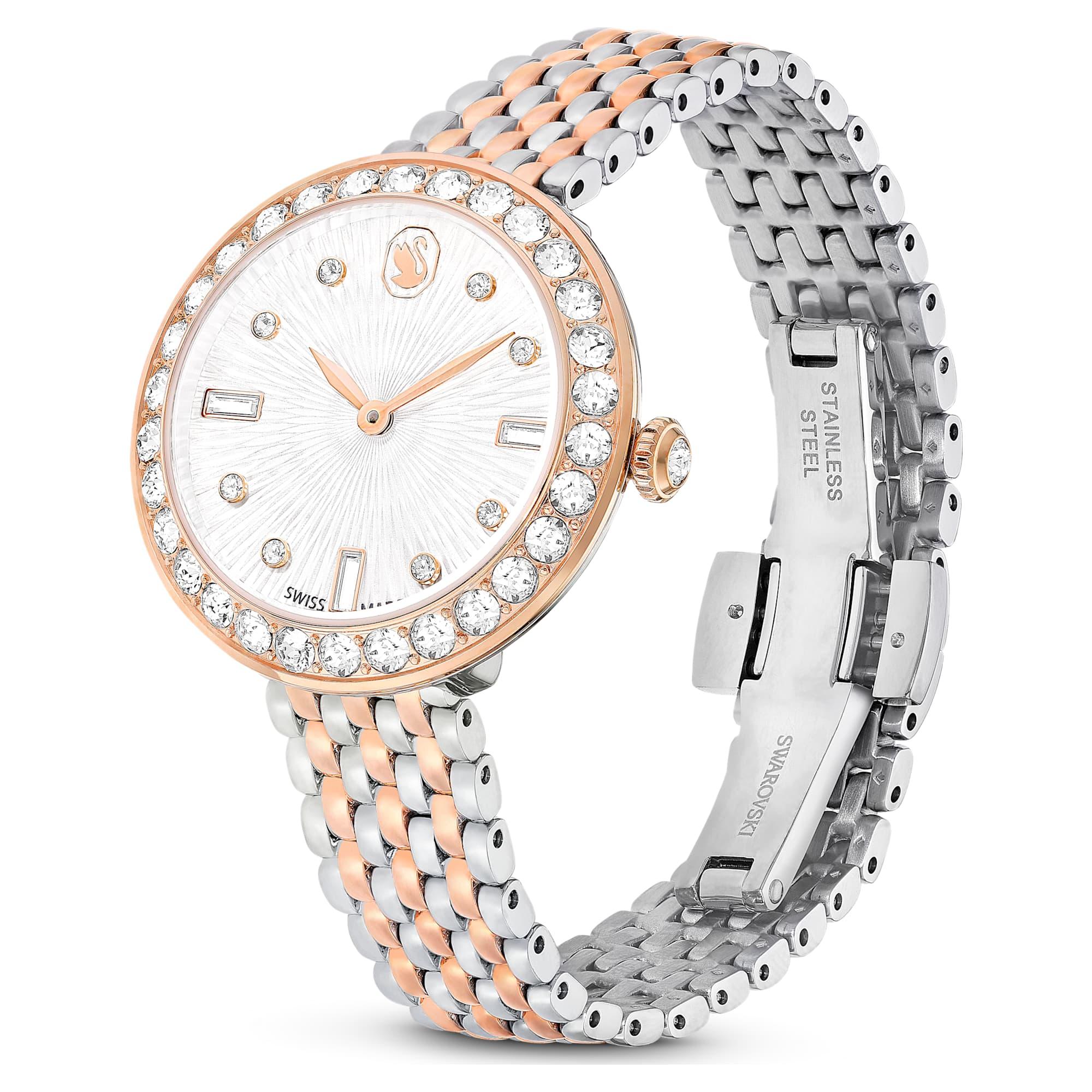 Certa Metal Pembe Altın ve Gümüş Kadın Saati – Swarovski