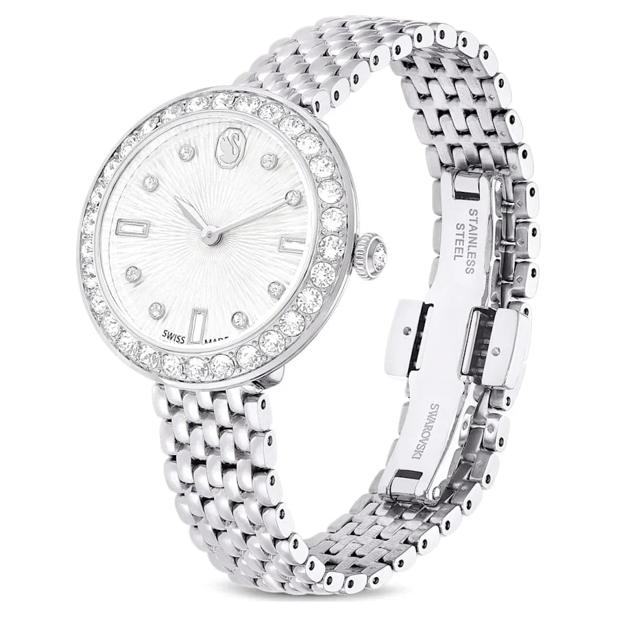 Certa metall sølv dameklokke – Swarovski