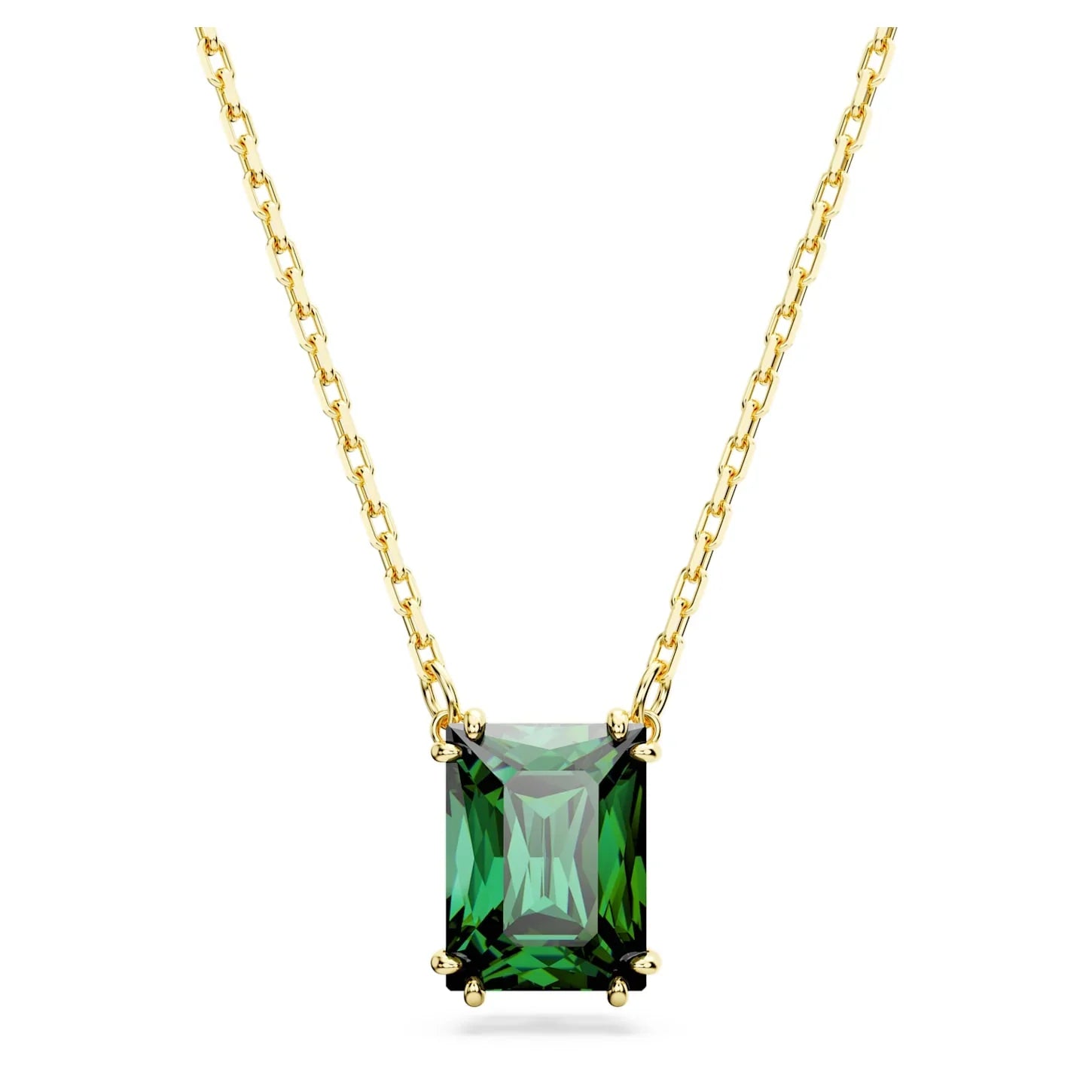 Pingente Swarovski - Stilla - Tamanho retangular - Verde e Dourado