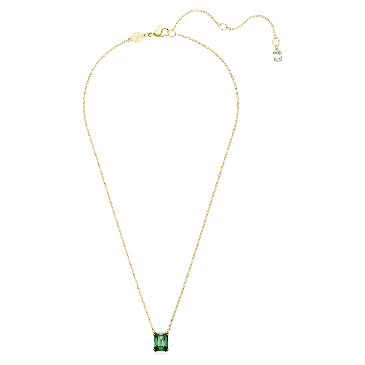 Pingente Swarovski - Stilla - Tamanho retangular - Vista verde e dourado 3