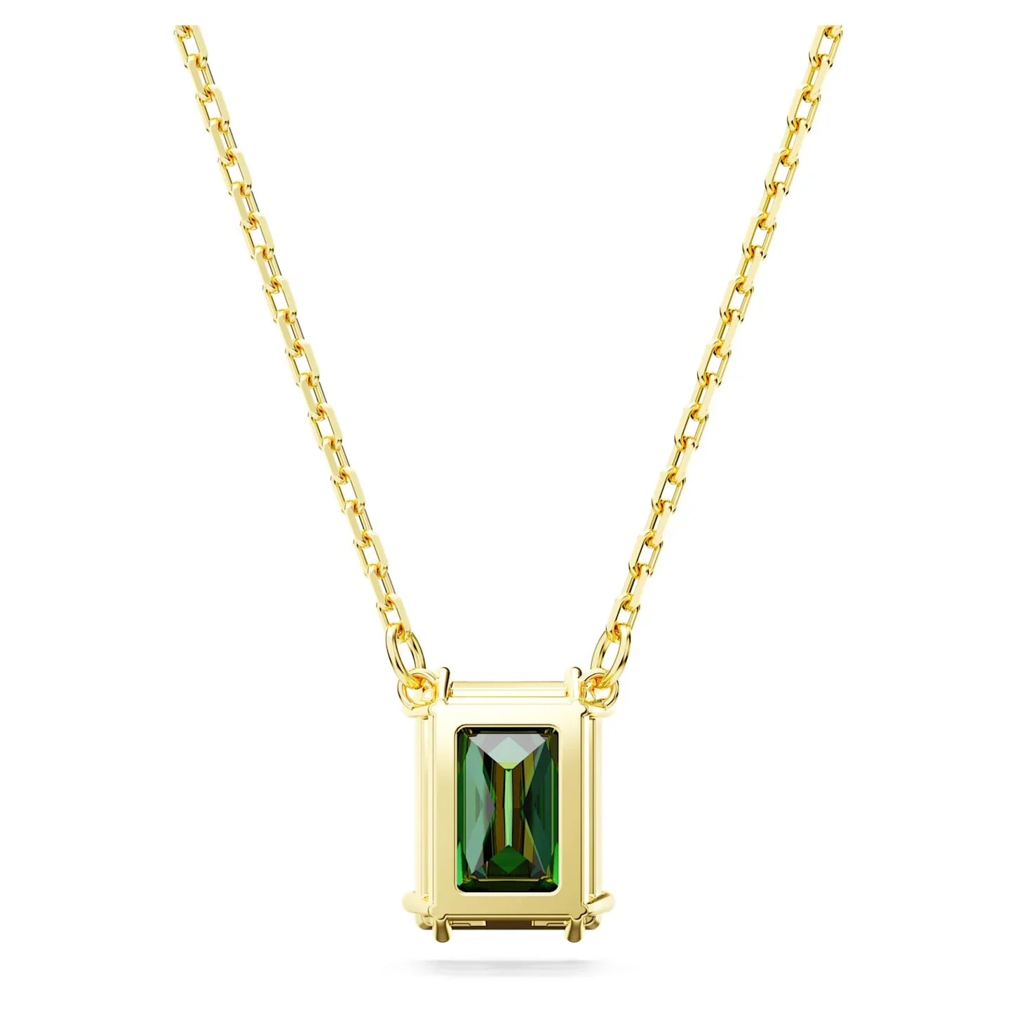 Pingente Swarovski - Stilla - Tamanho retangular - Vista verde e dourado 5