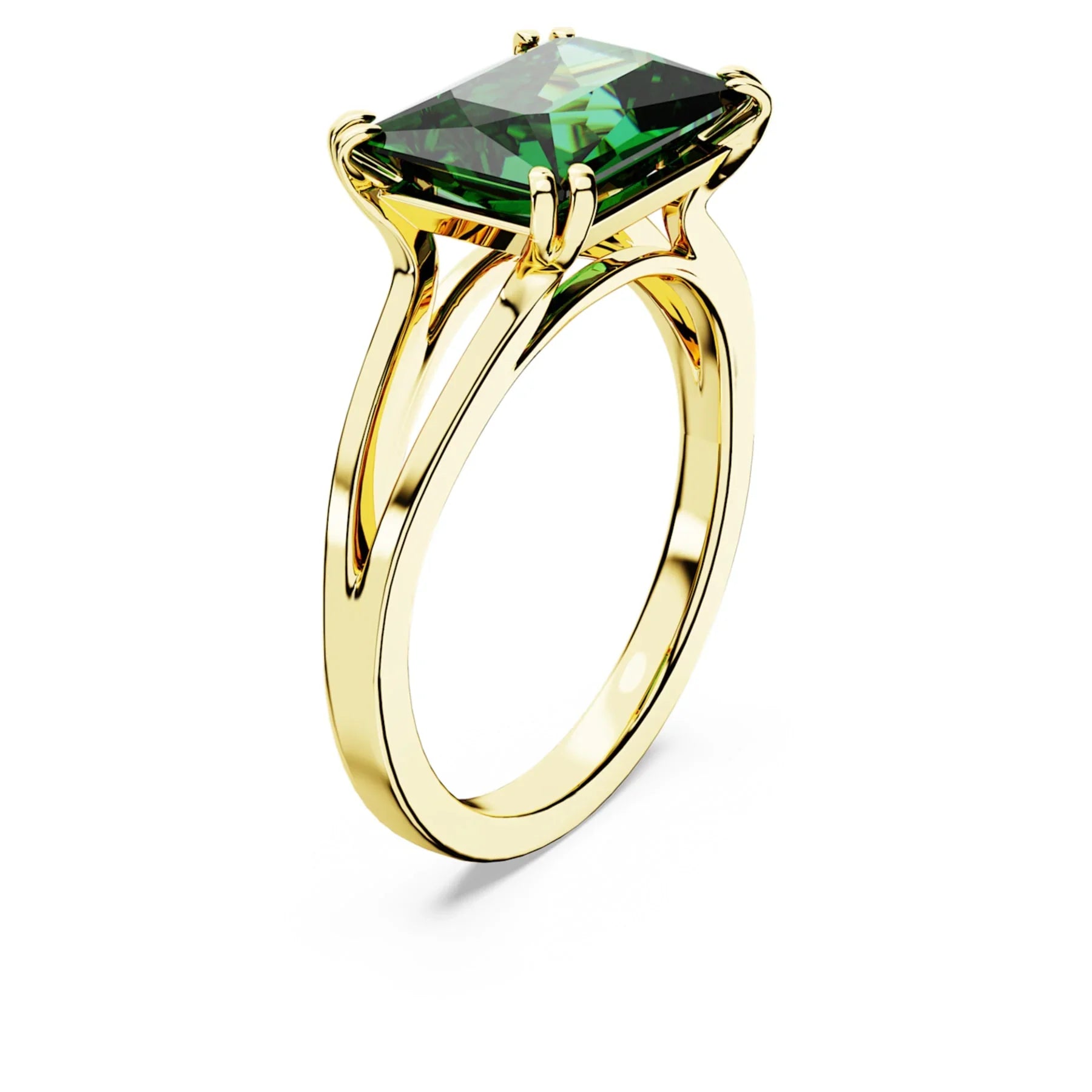 Swarovski Ring - Stilla - Rechthoekig - Groen en goudkleurige beplating weergave 3