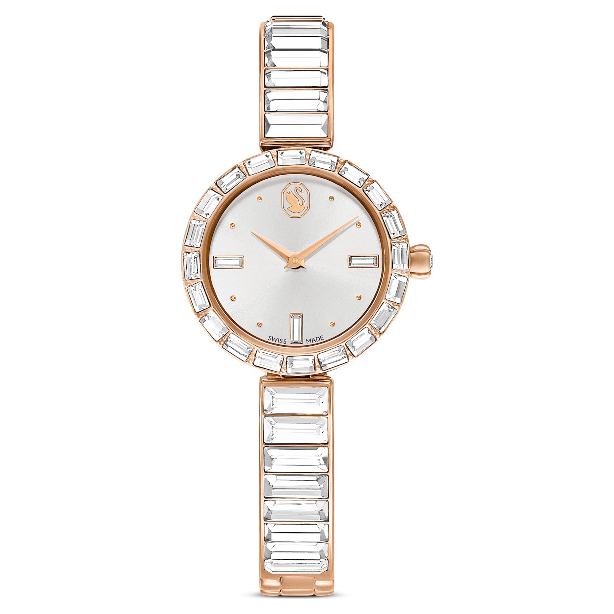 Matrix Bangle Women's Watch White Crystal Rose Gold – Swarovski