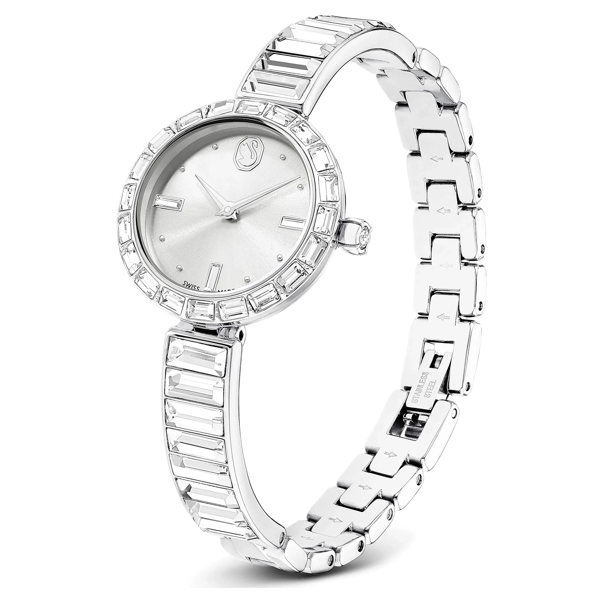 Matrix Bangle White Steel Women's Watch – Swarovski
