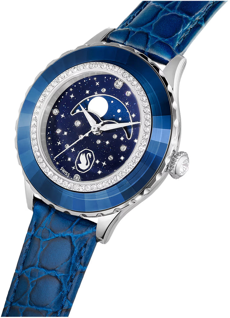 Octea Moon Women's Watch Blue Leather – Swarovski
