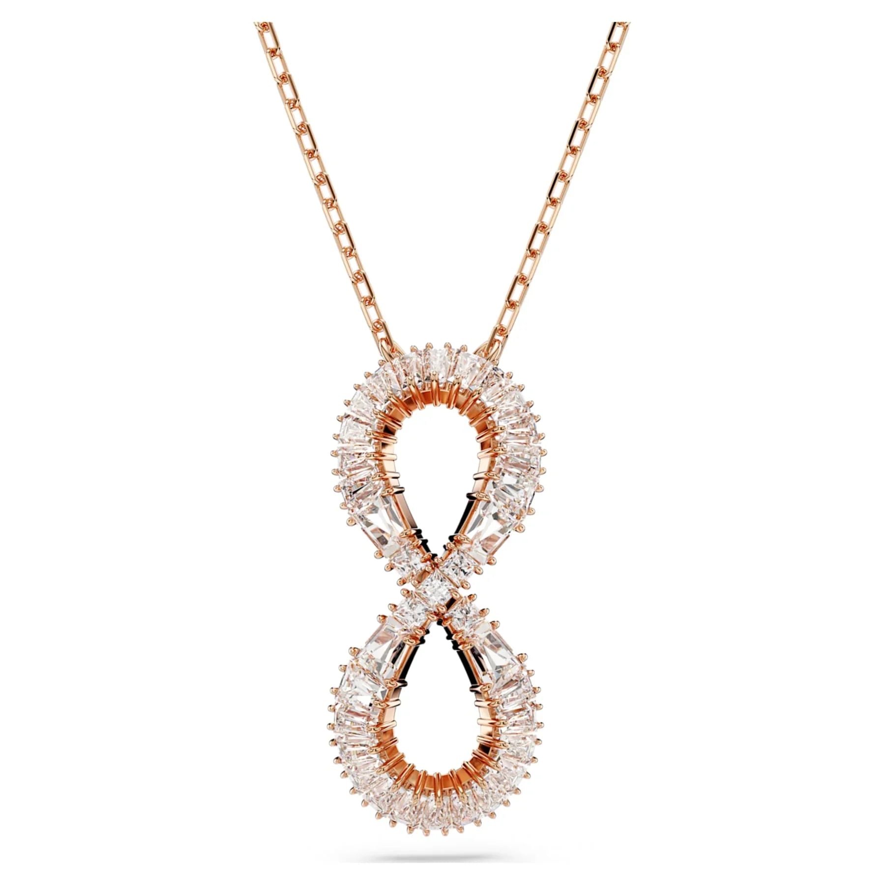 Hyperbola Infinite Pendant White Gold Rose – Swarovski
