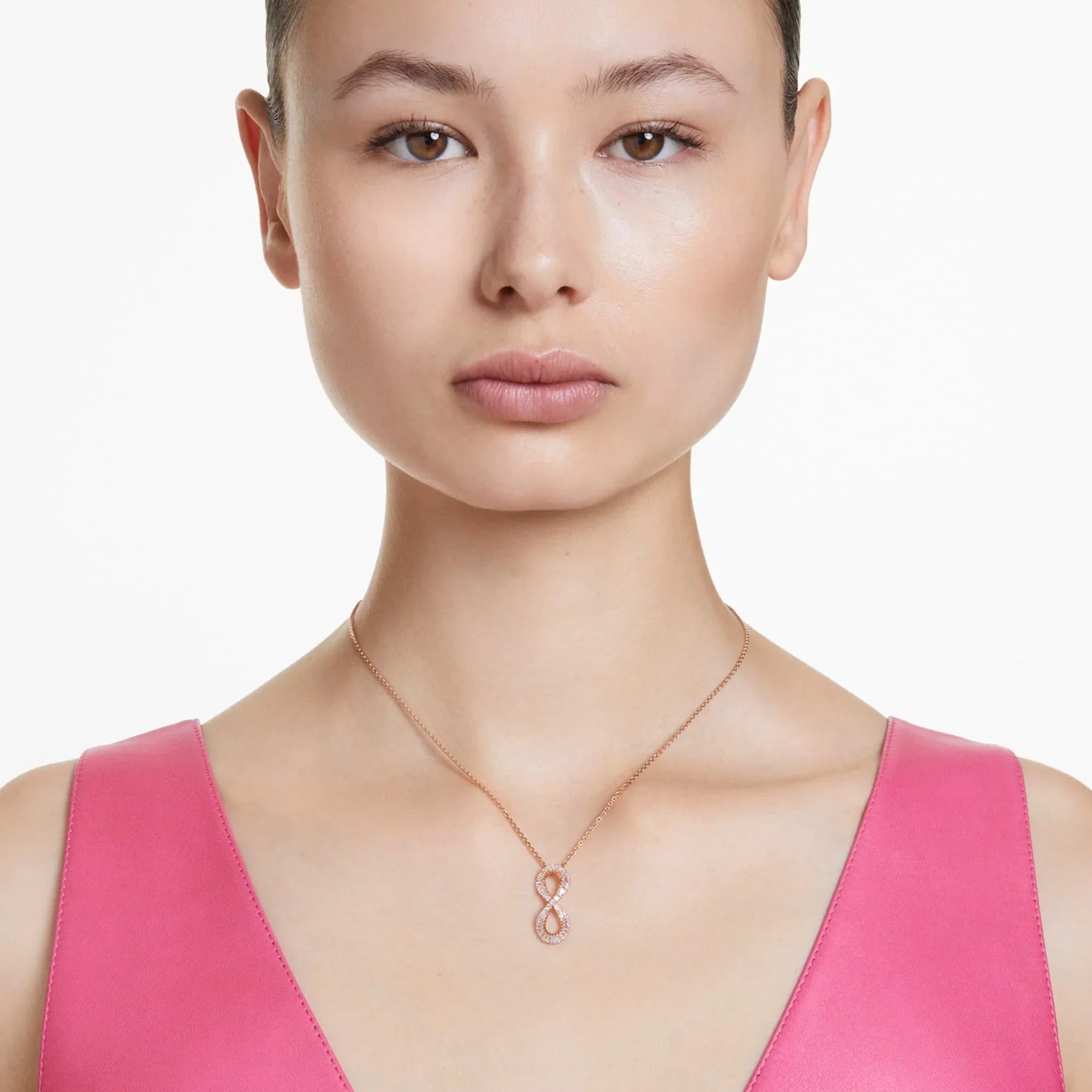 Hyperbola Infinite Pendant White Gold Rose – Swarovski nézet 2
