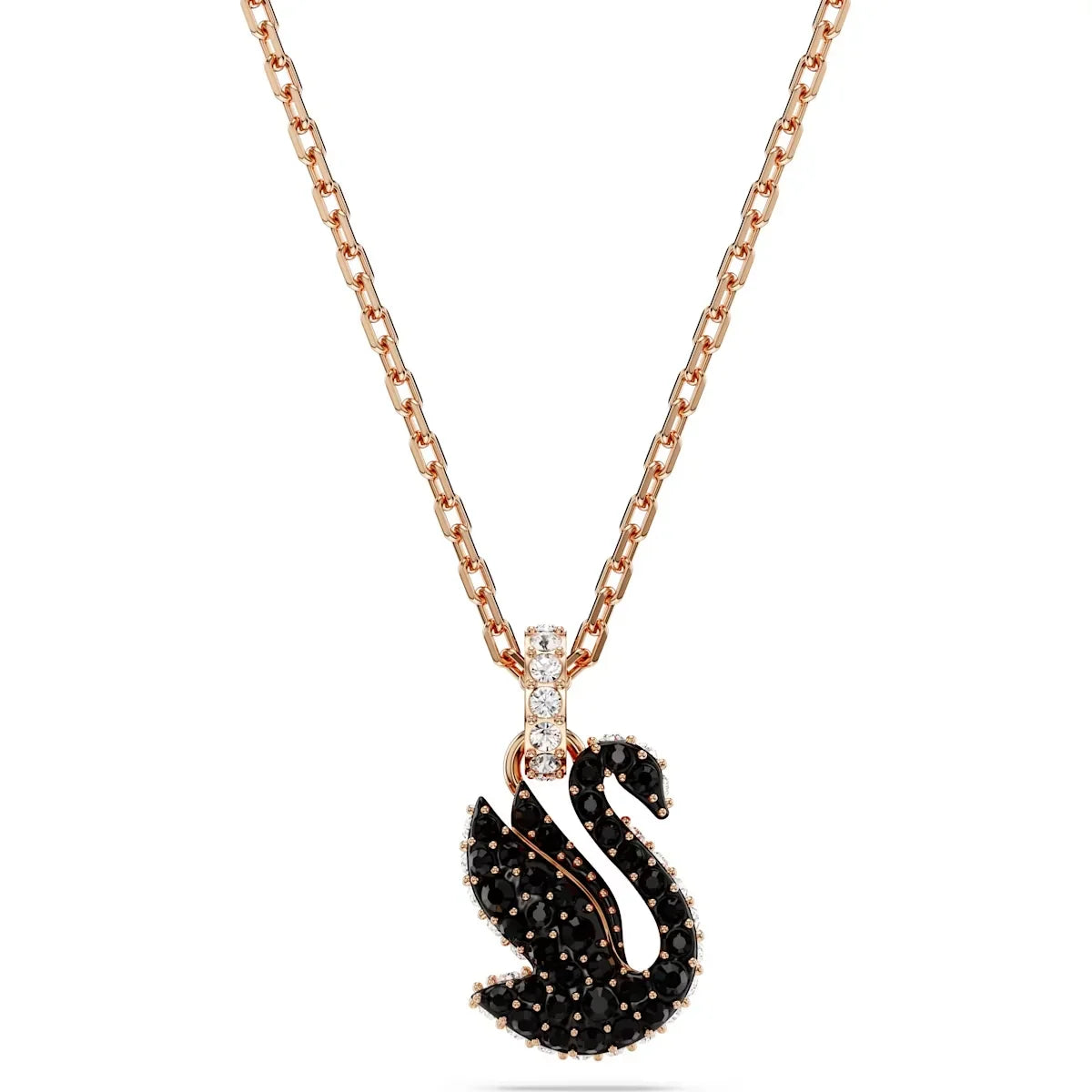 Swarovski medál - Swan - Black & Rosé