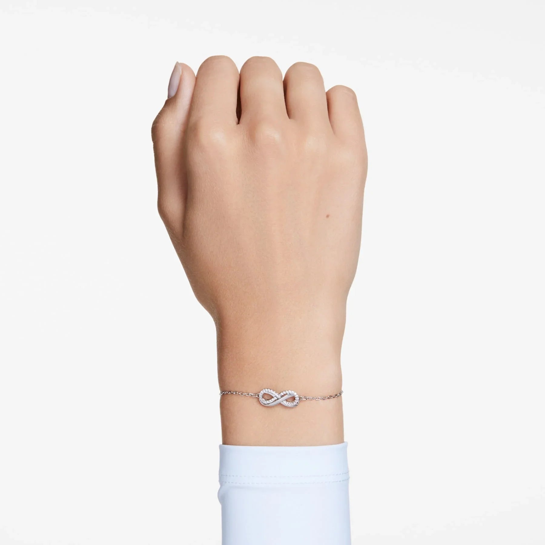 Hyperbola - Bianco Argento - Infinito - Bracciale - Swarovski vista 2