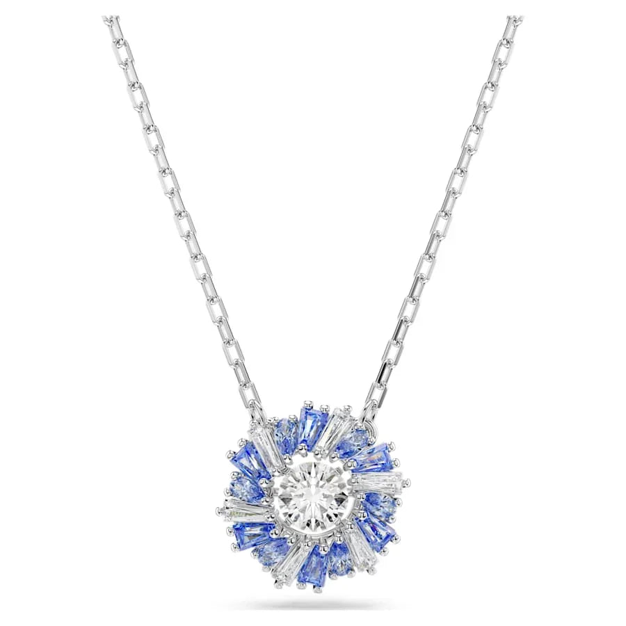 Ροδιακό μενταγιόν Blue Flower Idyllia – Swarovski