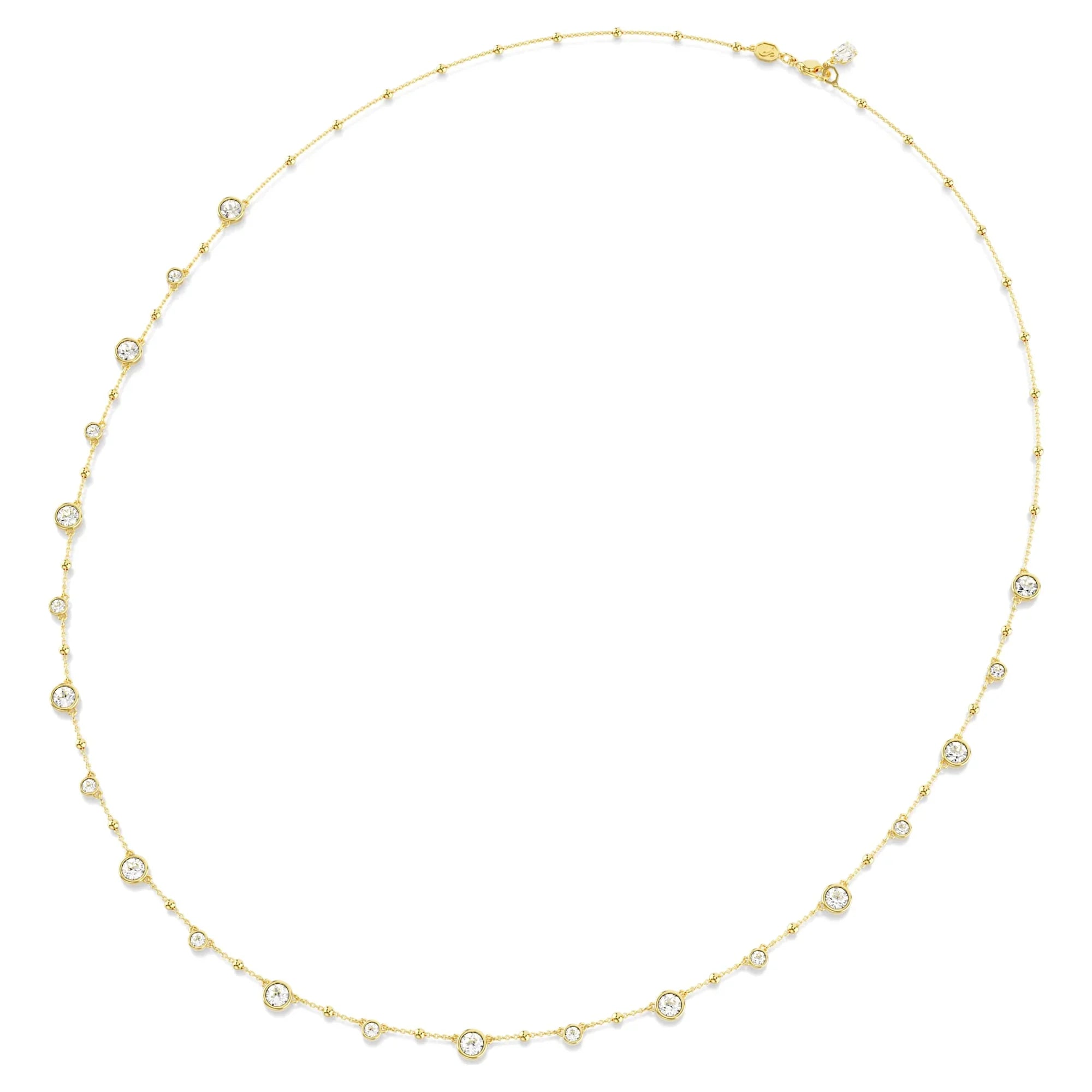 Swarovski Kolye - İmber - Yuvarlak kesim - Beyaz & Altın görünümlü 3