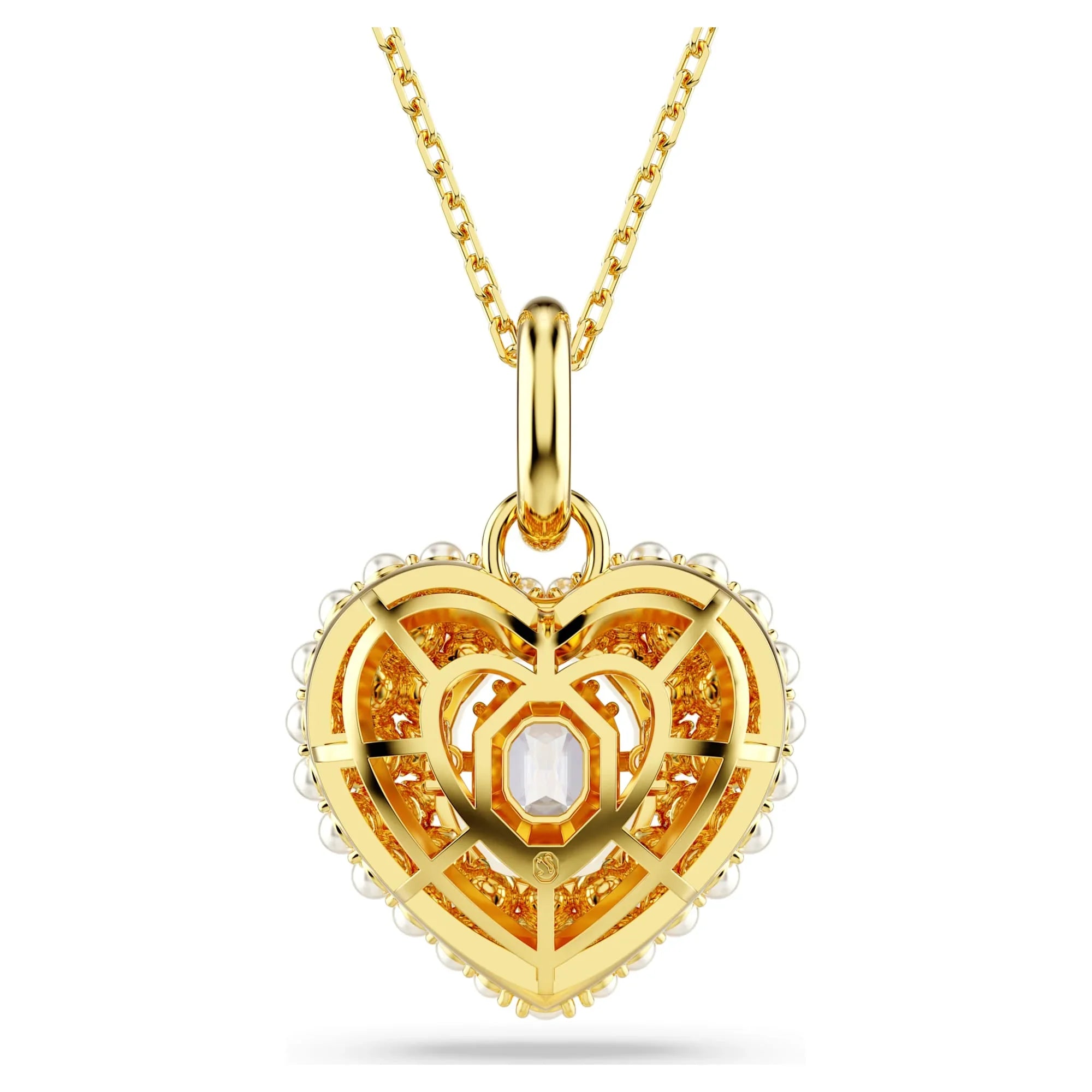 Hyperbola Heart Crystal Pearl Pendant White Gold – Swarovski nézet 5