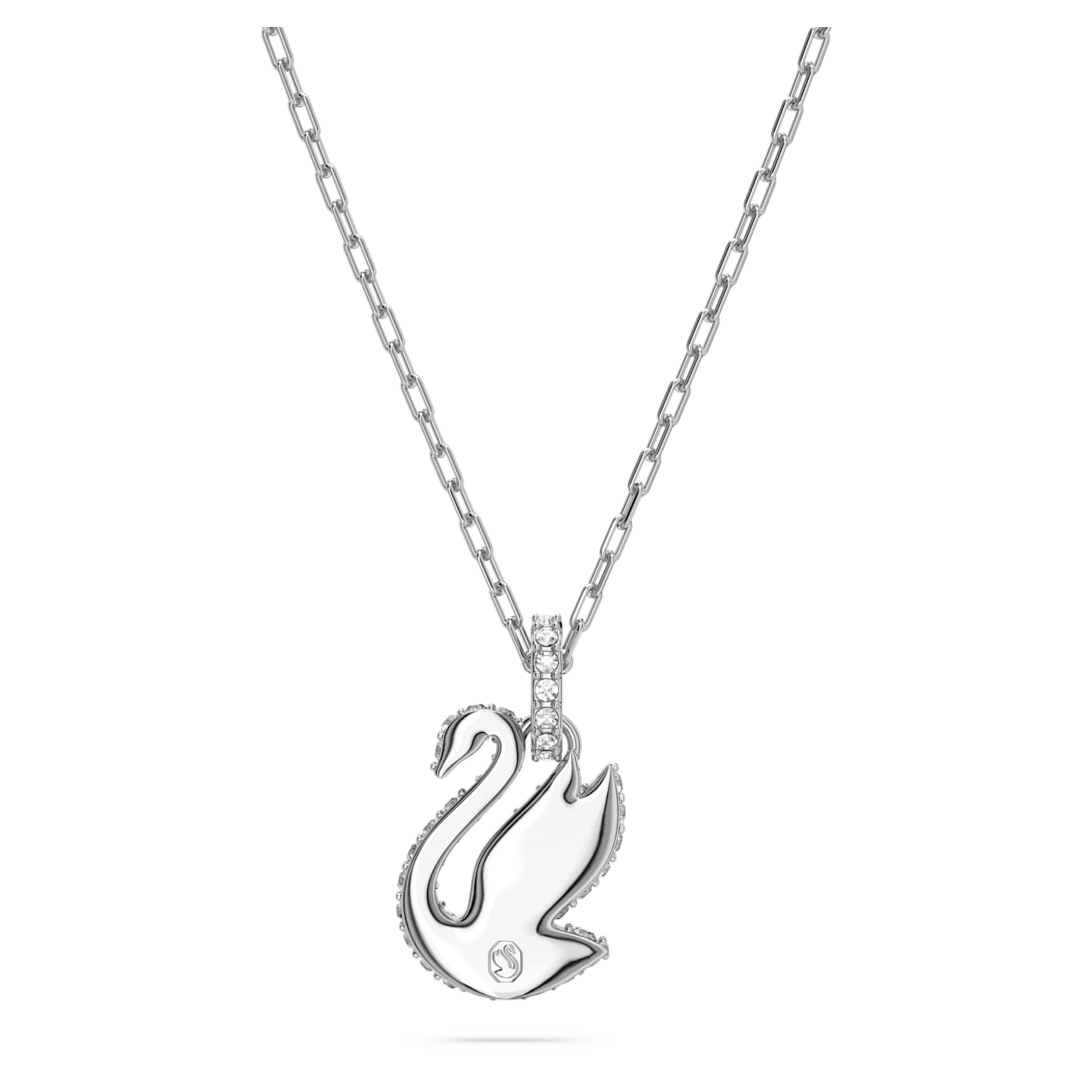 Iconic Swan Swan Pendant Small Blue Rhodium Plated – Swarovski